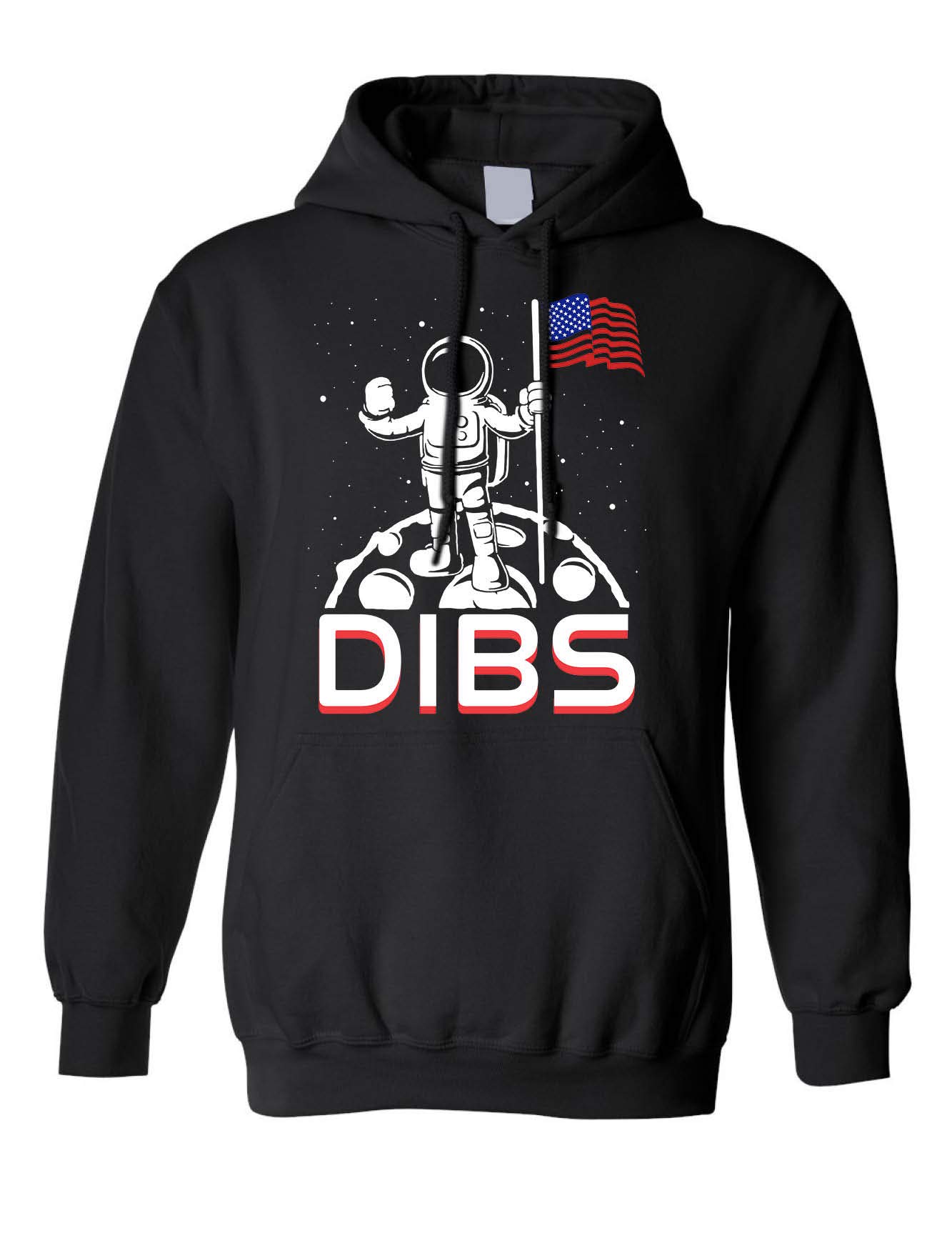 ALLNTRENDS Patriotic Hoodie - Dibs on The Moon USA Flag Design, Love America Graphic Pullover for Men & Women | Perfect for 4th of July, Veterans Day & Outdoor Activities
