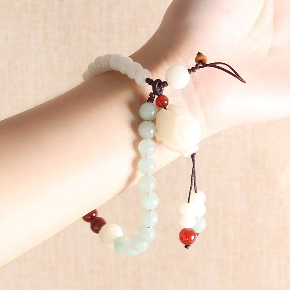Hemobllo Beaded Phone Lanyard - Jade Charm Cell Phone Strap with Adjustable Rope Chain for iPhone, Samsung, Android - Stylish Accessory for Work, Travel, and Everyday Use