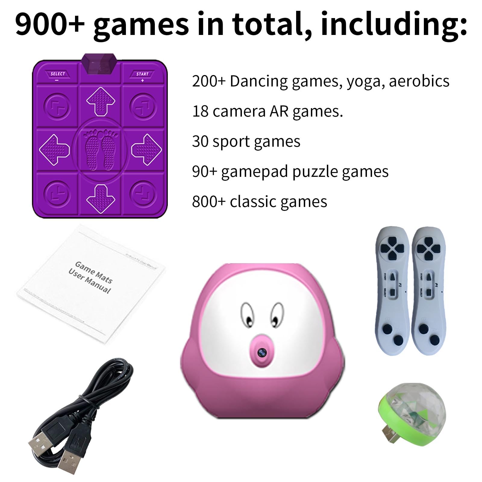 Interactive Dance Mat for Kids & Adults - AR Game Dancing Mat for Girls & Boys | Fun Exercise & Party Activity | Perfect Christmas & Birthday Gift (Purple)