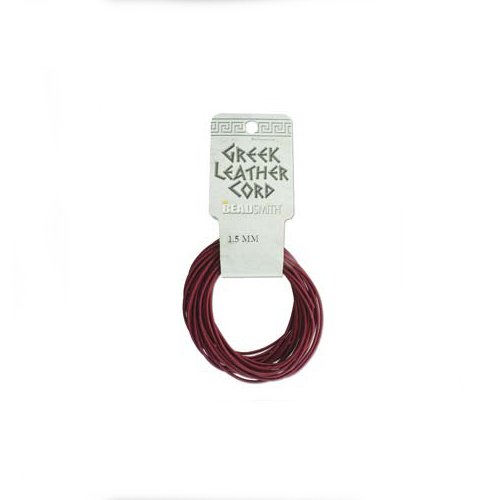 2mm Greek Leather Cord - Dark Rose Round Cording for Jewelry Making, Bracelets, Necklaces & DIY Crafts (Perfect for Bohemian & Handmade Accessories)