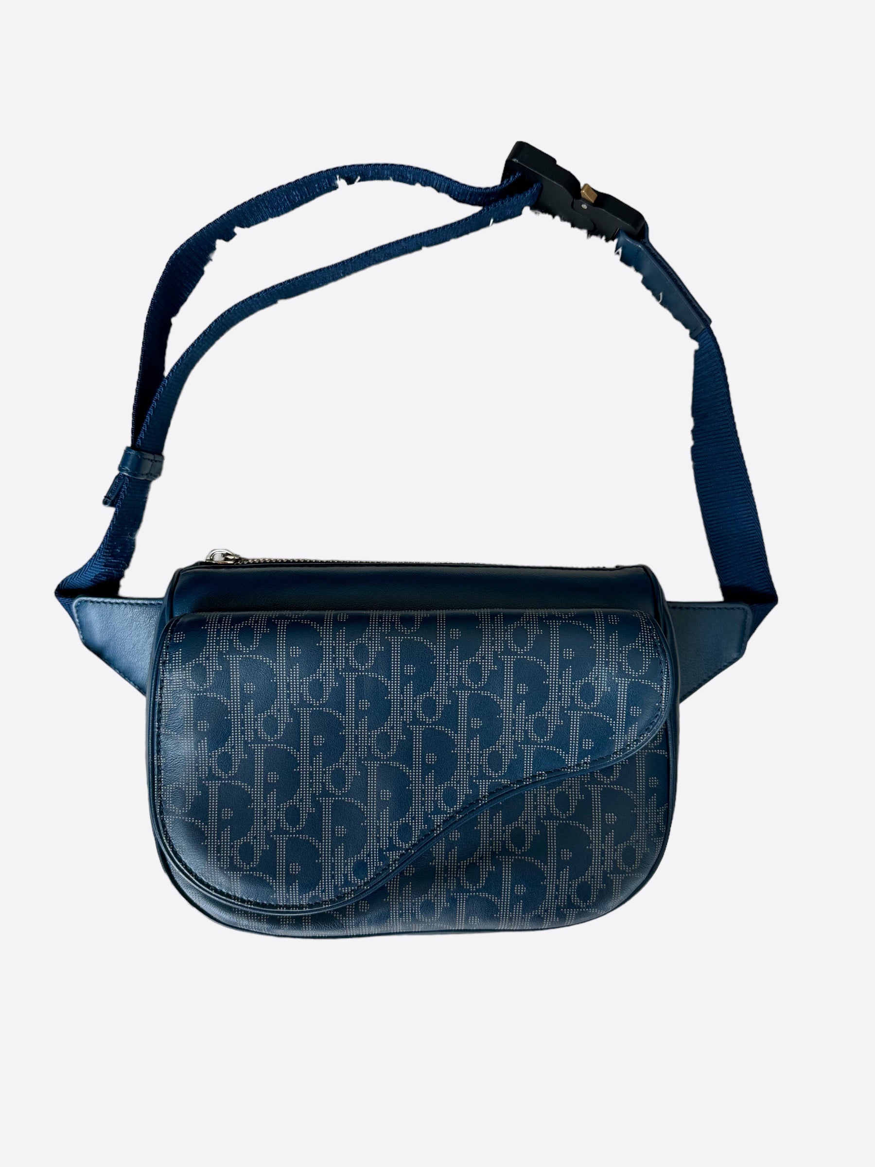 Dior Blue Oblique Galaxy Saddle Bumbag - Luxury Designer Waist Bag for Women | Perfect for Travel, Shopping & Everyday Use