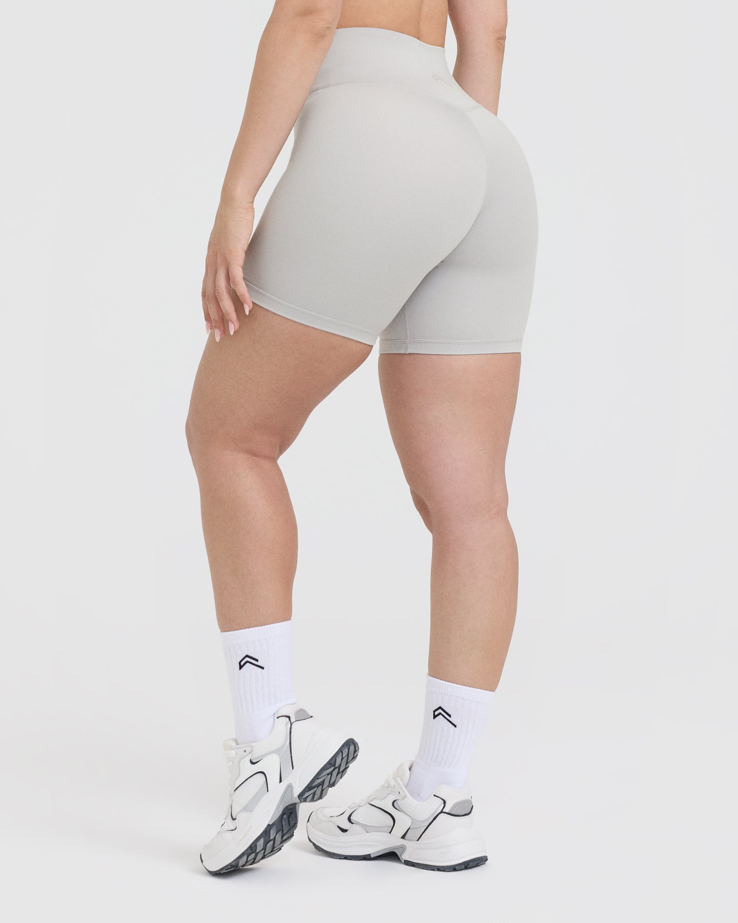 Timeless High Waisted Shorts for Women - Light Grey | Comfortable Summer Shorts for Casual Wear, Beach, and Travel