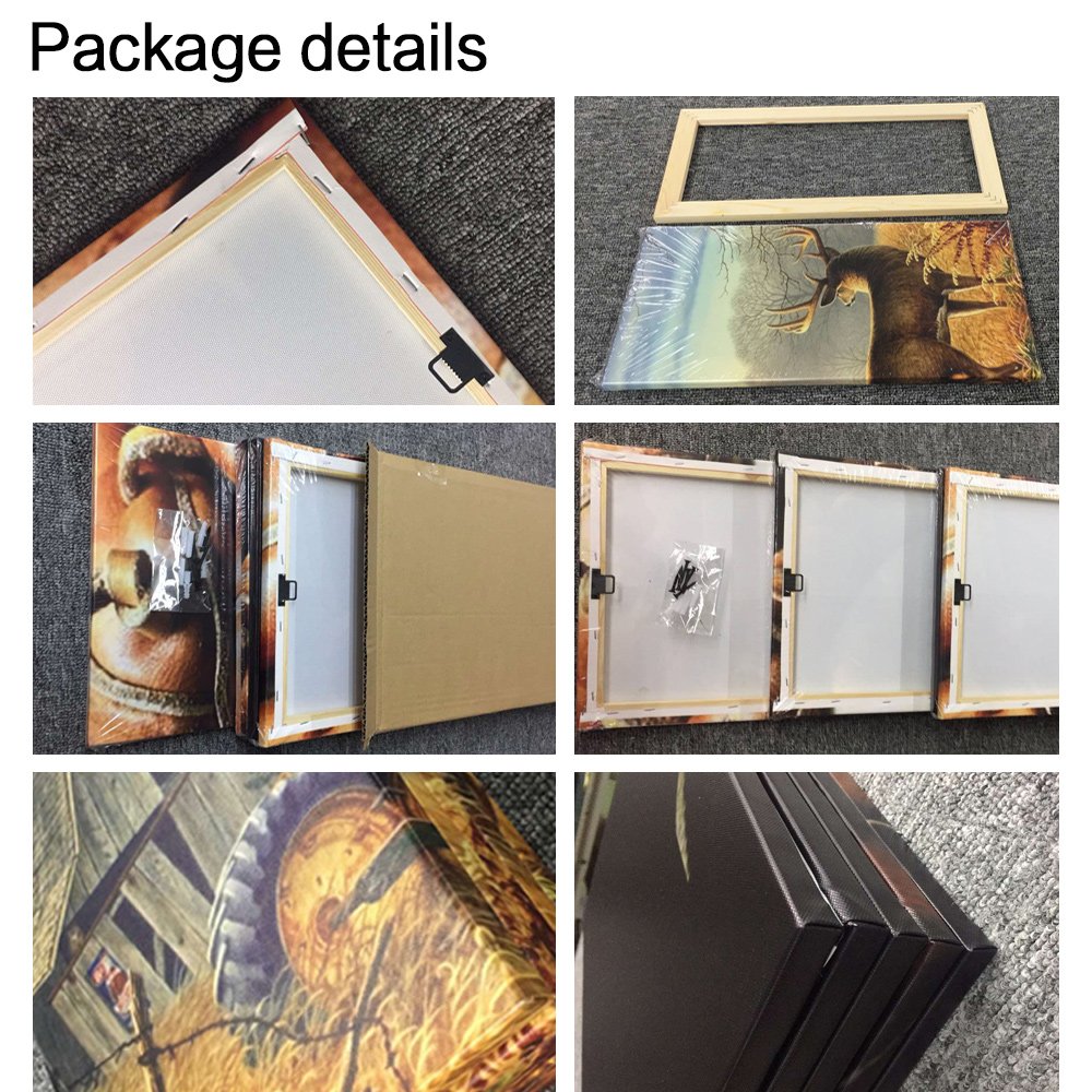 Lord Ganesha Hindu God Wall Art - 5 Piece Canvas Painting Set with Wooden Frame (60