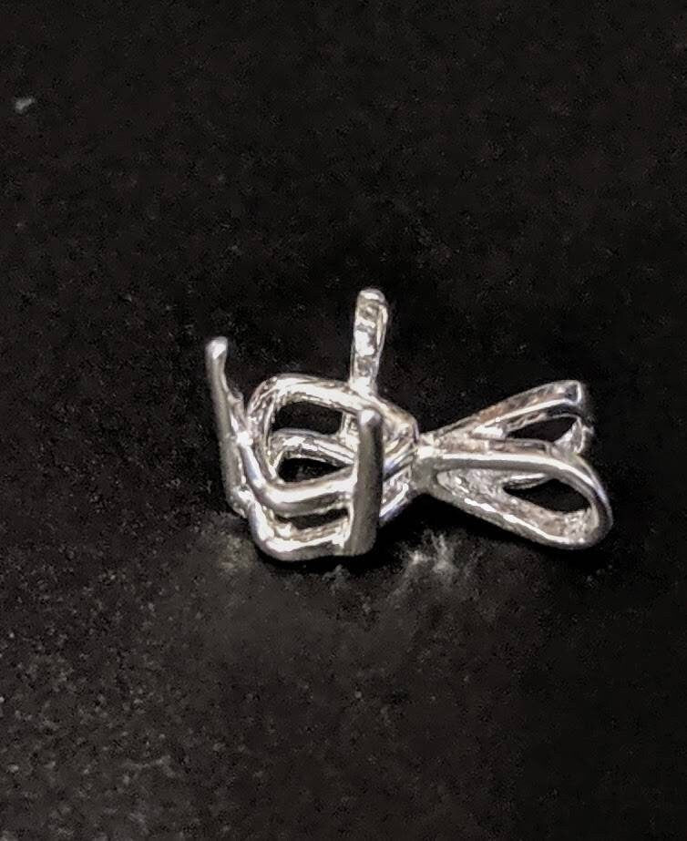 Solid Sterling Silver or 14kt Gold 4mm-12mm Trillion Cut 3-Prong Pendant Setting - Handcrafted in USA | Perfect for Gemstone Jewelry Making & DIY Necklace Designs
