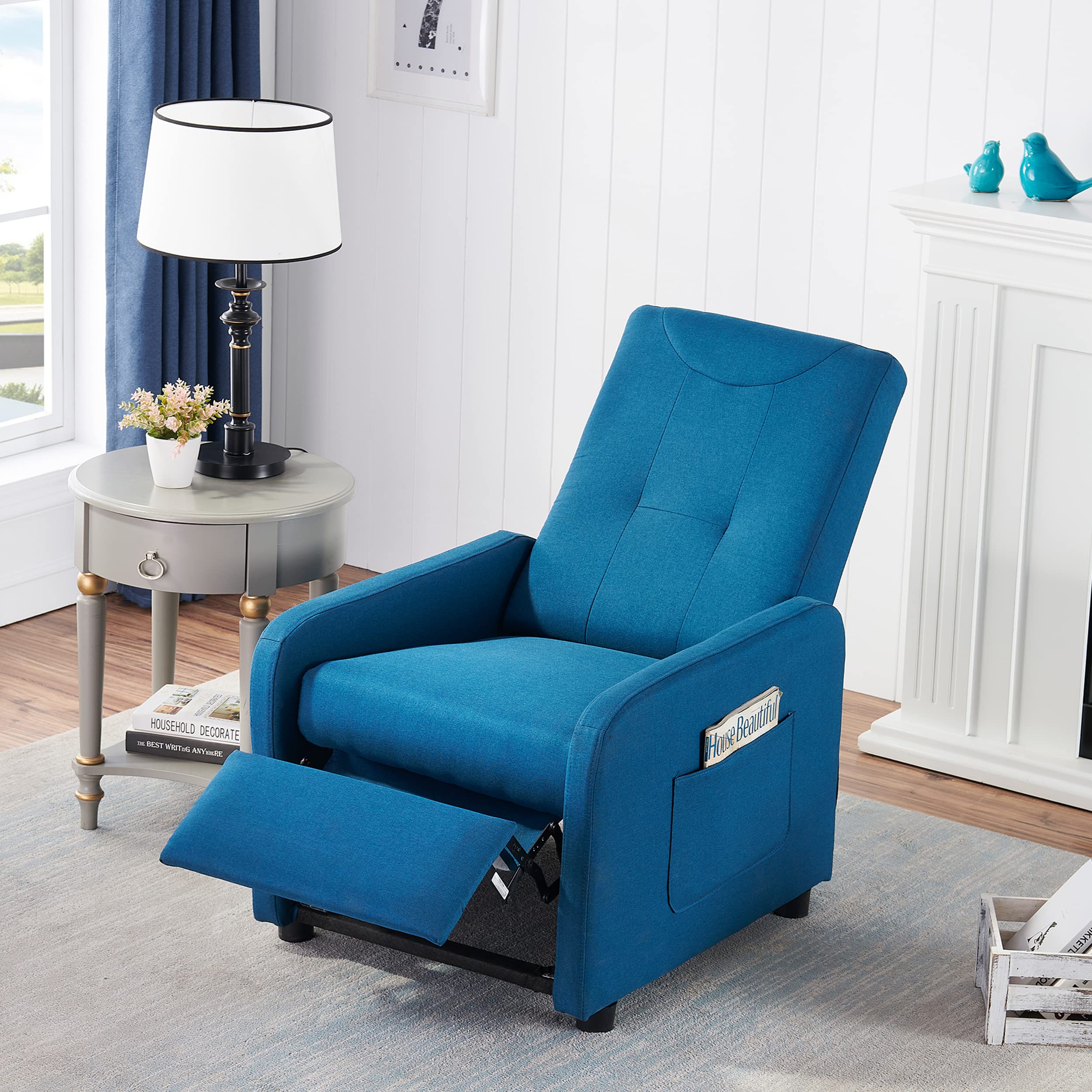 Auofit Adjustable Convertible Sofa Bed Chair - Multifunctional Sleeper Lounger with Reclining Backrest for Home, Office, or Guest Room - Modern Single Bed in Blue - Perfect for Small Spaces, Napping, and Extra Seating