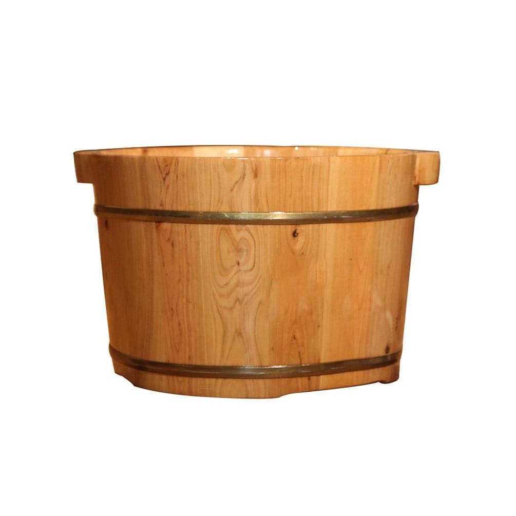 NUBAOzy Wooden Foot Bath Massager & Sauna Tub - Natural Wood Foot Soaking Bucket for Relaxation, Spa, and Home Use | Perfect for Stress Relief, Aromatherapy, and Pedicure Care