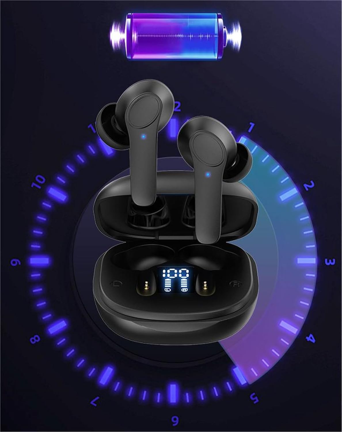 Echo Connect Real-Time Language Translator Earbuds - Instant Portable In-Ear Translator for Travel, Business & Multilingual Communication (Black)
