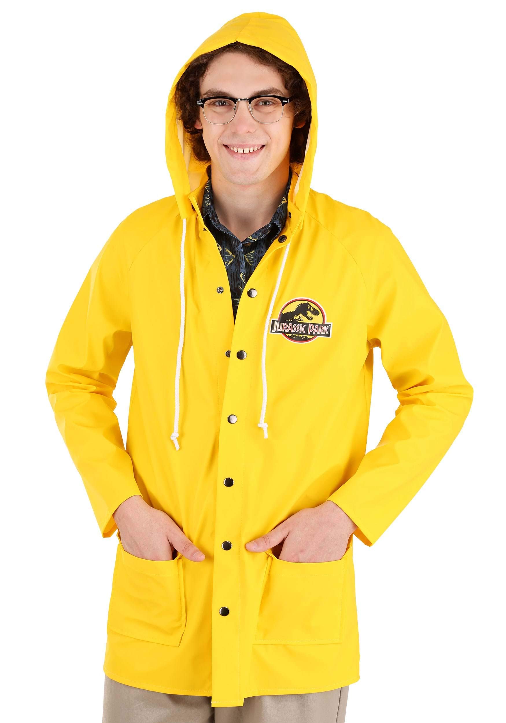 Jurassic Park Dennis Nedry Yellow Raincoat Costume for Adults - Halloween Cosplay, Movie Party Outfit, Themed Events & Collectible Memorabilia
