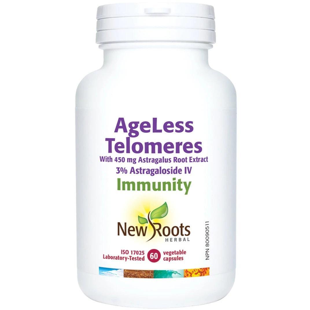 New Roots AgeLess Telomeres Supplement - 60 Veggie Capsules for Anti-Aging & Cellular Support | Supports Healthy Aging & Longevity