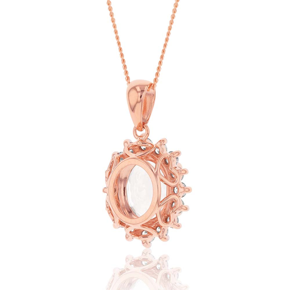9ct Rose Gold 2.30ct Morganite and Diamond Pendant Necklace with 45cm Chain - Elegant Jewelry Gift for Women, Perfect for Weddings, Anniversaries & Special Occasions
