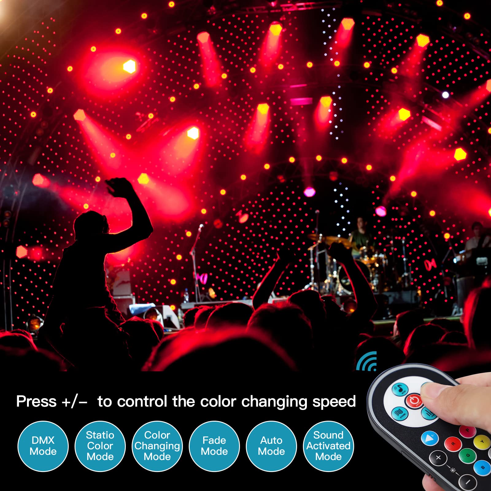 **36 LED Par Lights RGB DJ Stage Lighting with 7 Modes, Sound Activation & DMX Control - Perfect for Birthday Parties, Weddings, Christmas & Events (8-Pack)**