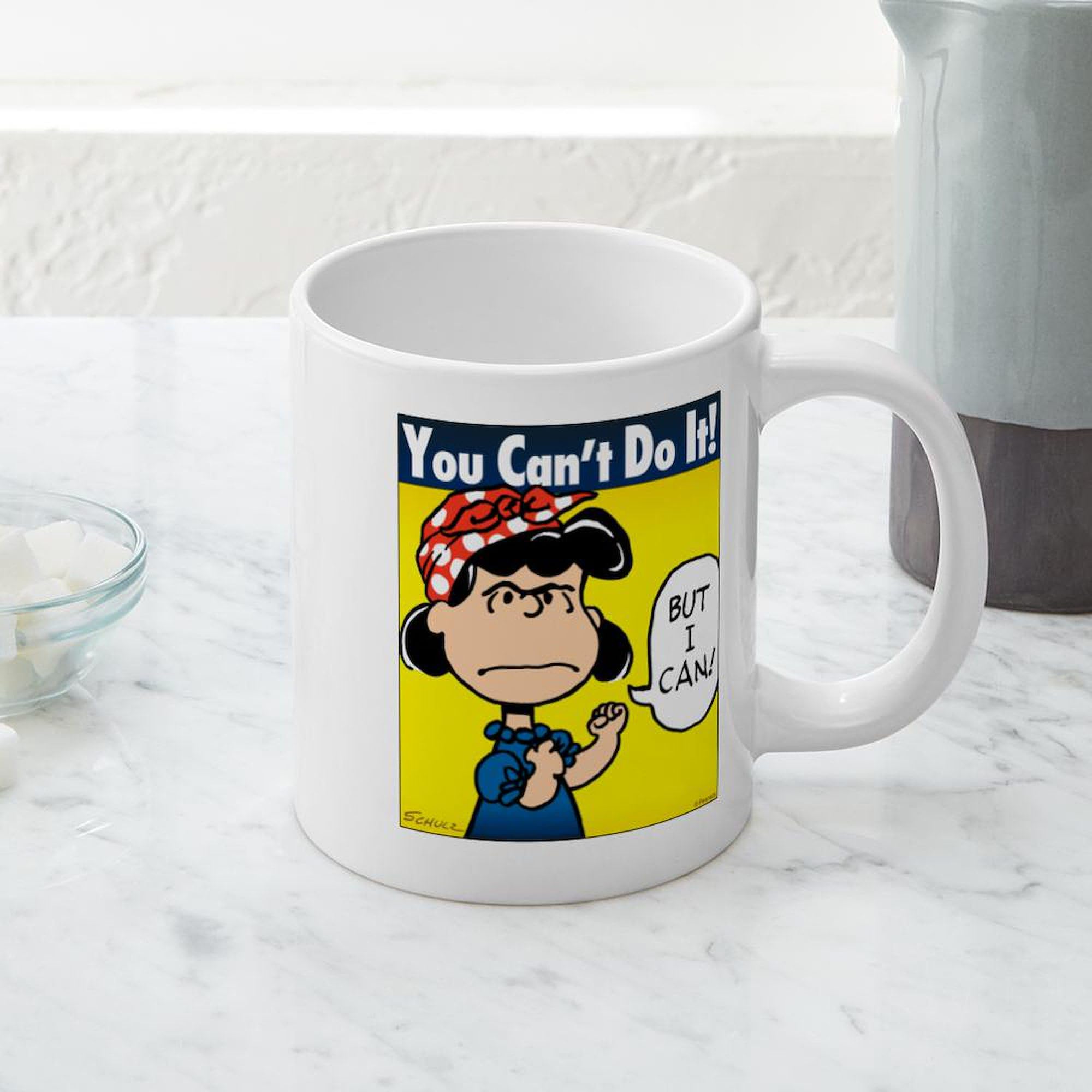 Lucy The Riveter 20 oz Ceramic Coffee Mega Mug - Insulated Large Coffee Cup for Office, Home & Camping | Vintage Rosie The Riveter Design