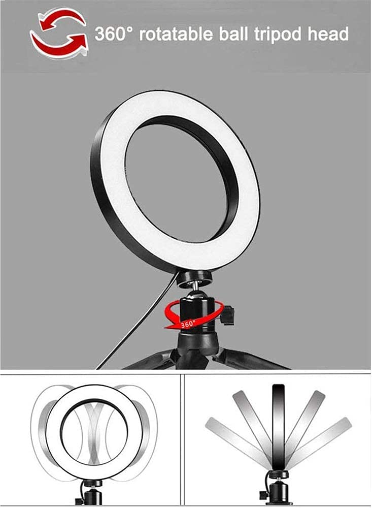 NZDY 10 Inch LED Selfie Ring Light with Adjustable Tripod - 360° Rotatable, 3 Color Modes, 10 Brightness Levels, USB Powered for Makeup, YouTube Videos & Live Streaming