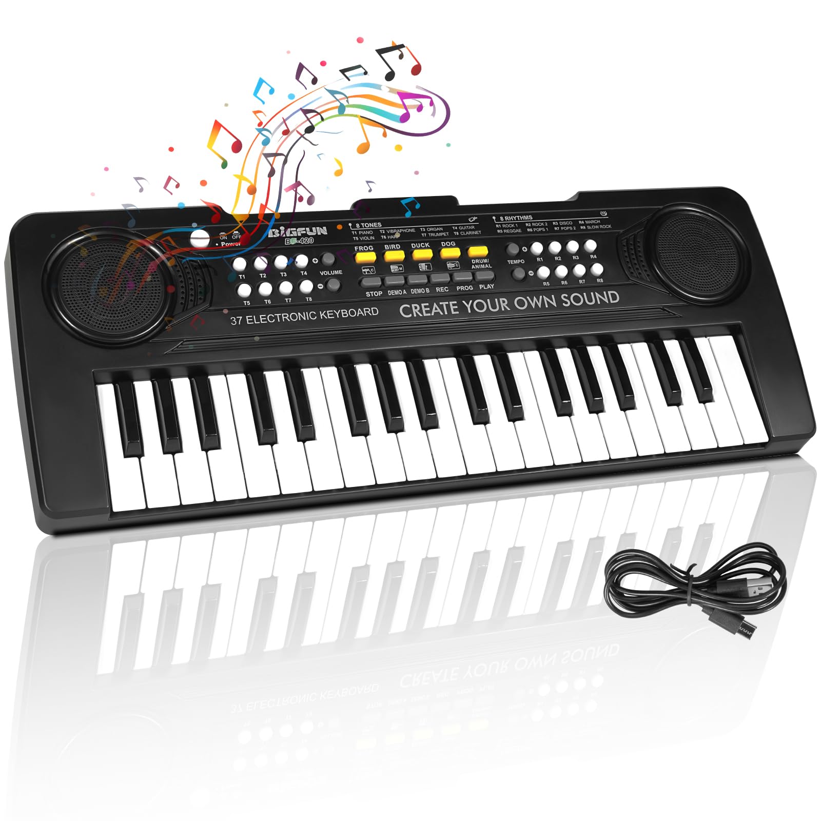 37-Key Kids Piano Keyboard - Portable Electric Piano Toy for Ages 3-9 | Home & Classroom Learning