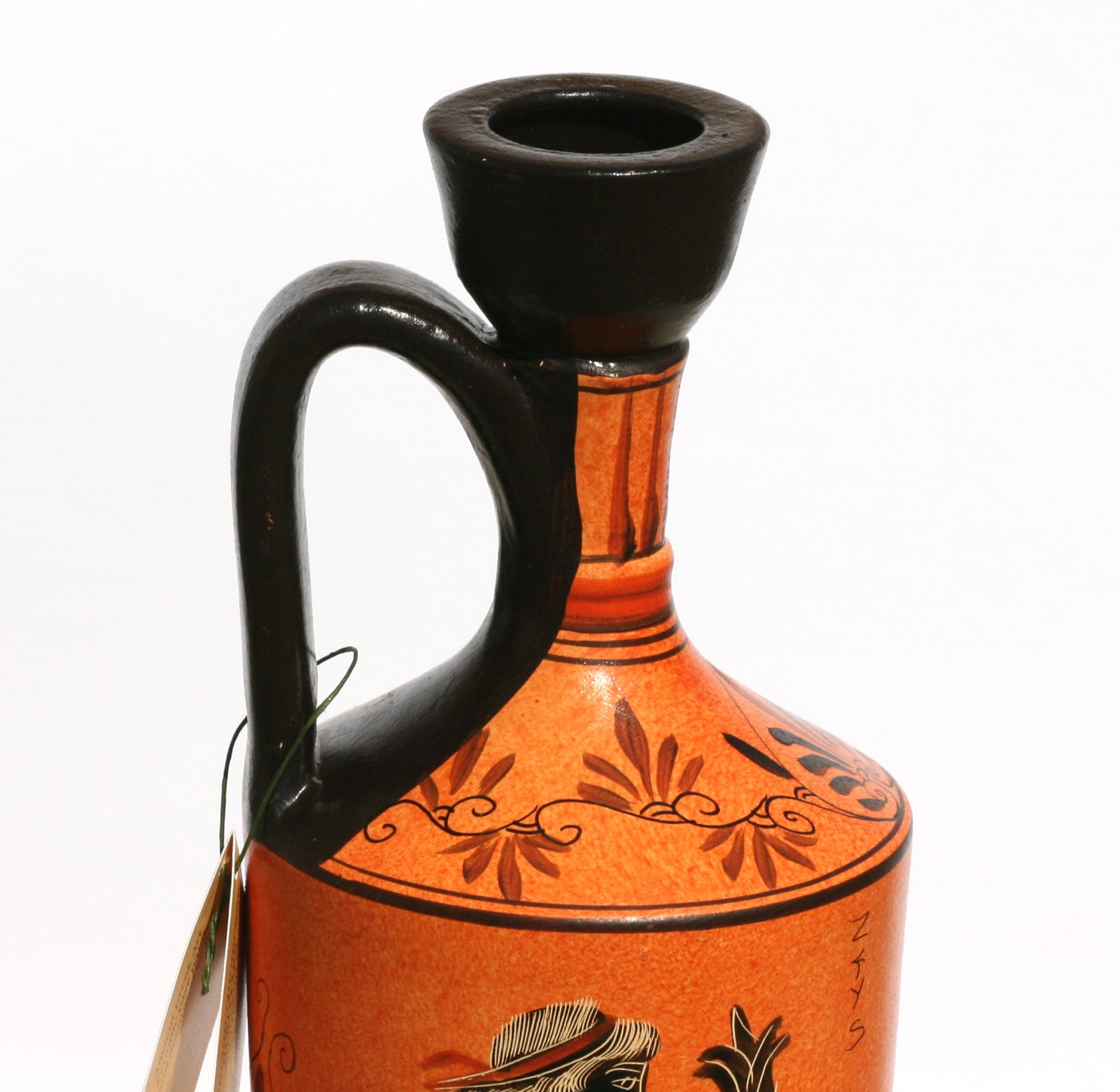 Ancient Greek Ceramic Vase Pot - Handcrafted Lekythos with Goddess Athena & Zeus Design - 10.2 Inch Decorative Vessel for Home Decor, Museum Replica & Greek Mythology Gifts