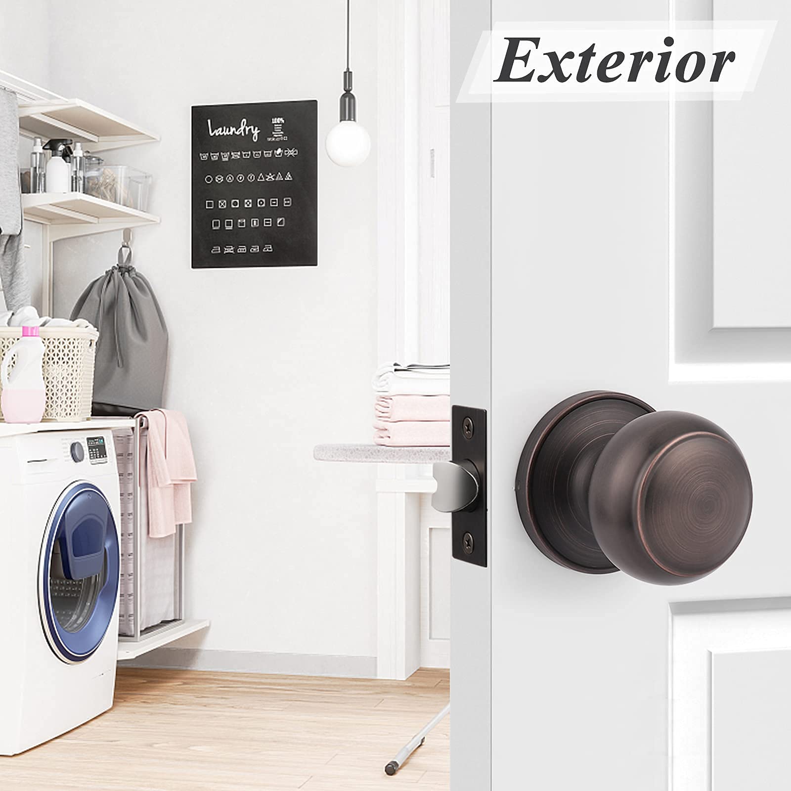 6 Pack Privacy & 3 Pack Passage Door Knobs Set - Oil Rubbed Bronze Interior Door Handles for Bathroom, Bedroom & Hall Closet - Perfect for Home Privacy & Smooth Room Access