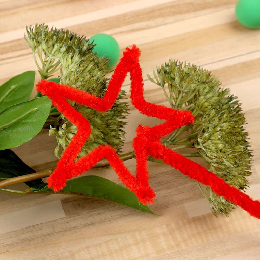 100 Pieces Red Pipe Cleaners for Christmas Crafts - Bulk Chenille Stems for DIY Holiday Decorations, Art Projects, and Creative Ornaments - Perfect for Tree Decor, Wreaths, and Gift Wrapping