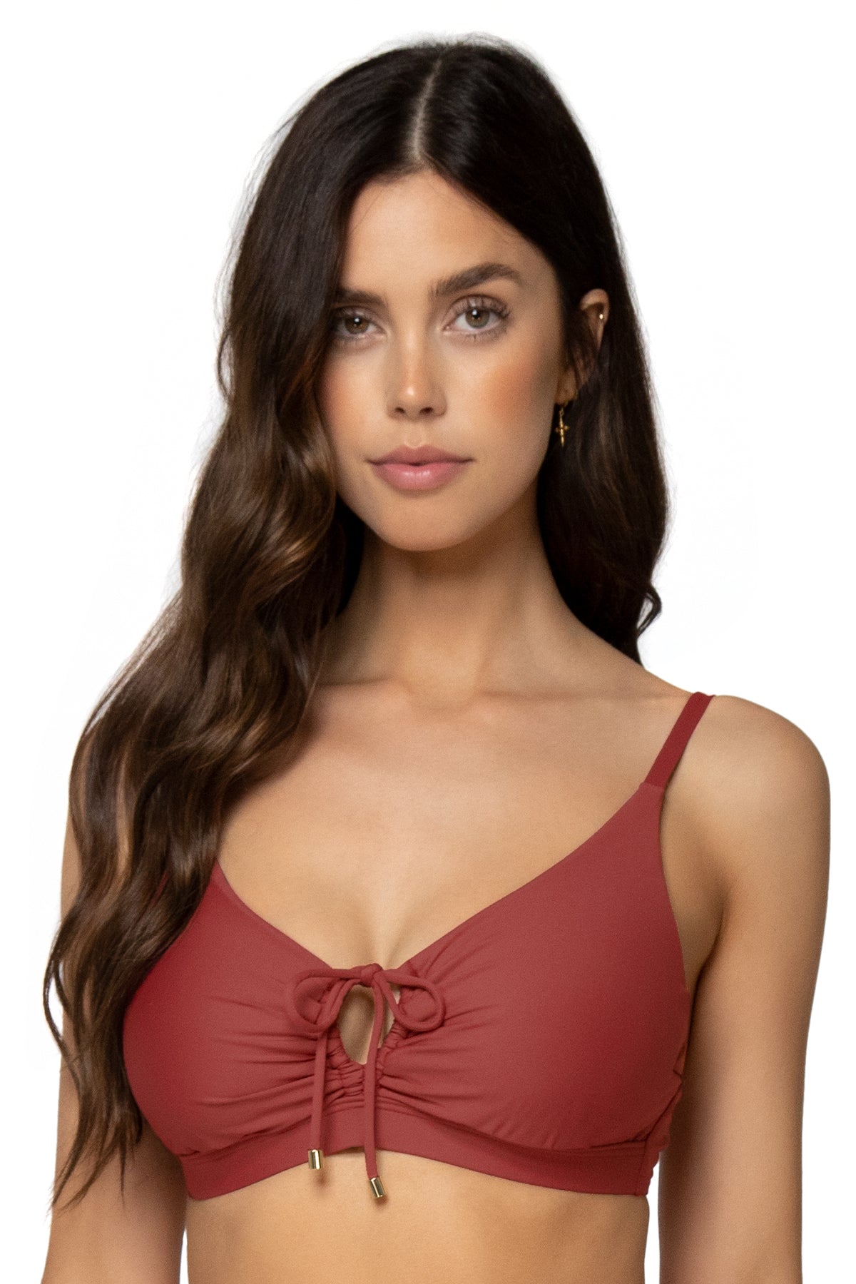 Kauai Keyhole Neckline Dress - Tuscan Red Flowy Maxi Dress for Women | Beach Wedding, Vacation, Summer Party Outfit