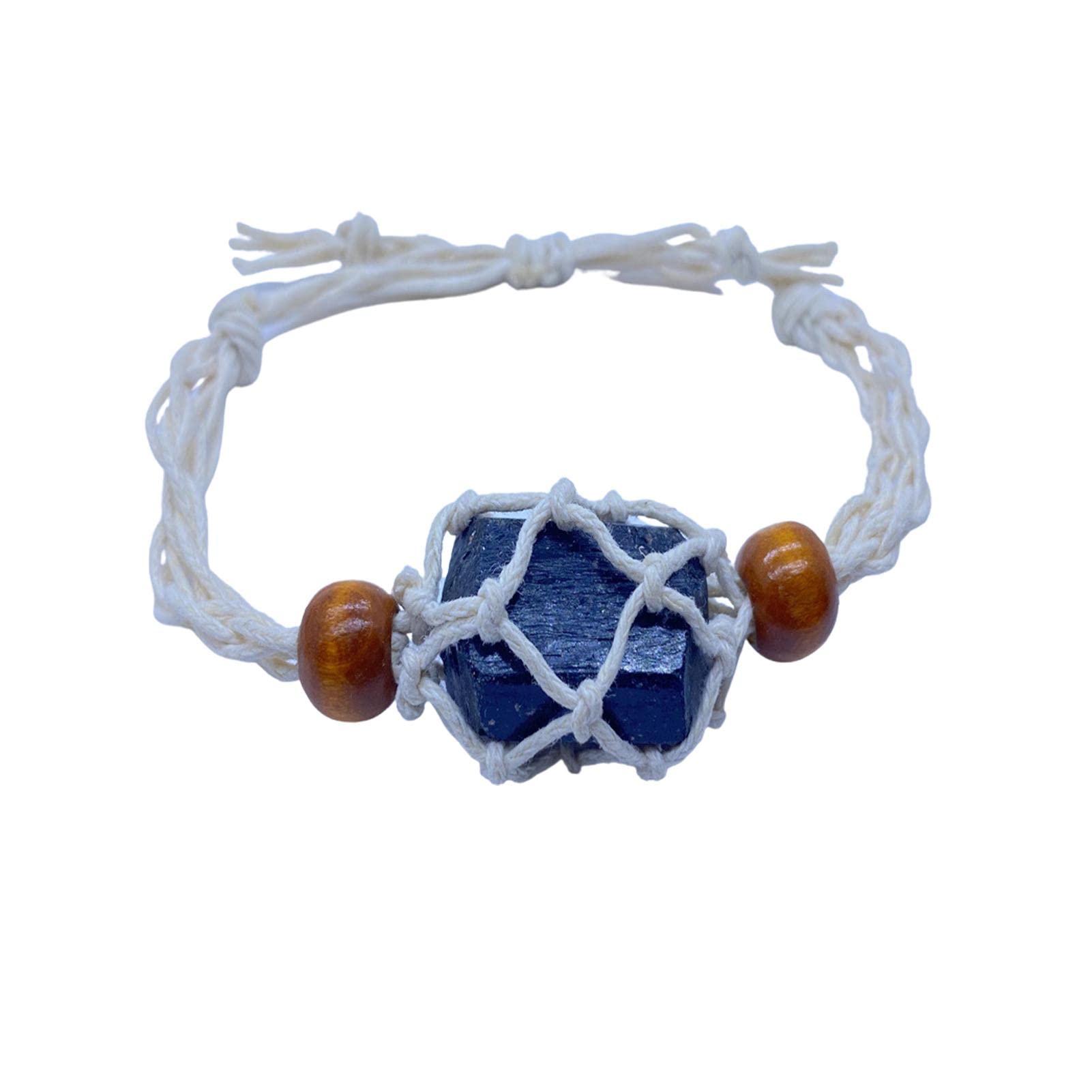 Littryee Adjustable Crystal Stone Bracelet Holder - DIY Jewelry Making Kit for Yoga & Meditation - Handmade Retro Beaded Bracelet with Natural Stones for Women & Men - Perfect for Spiritual Healing, Gift Giving & Boho Fashion Accessories