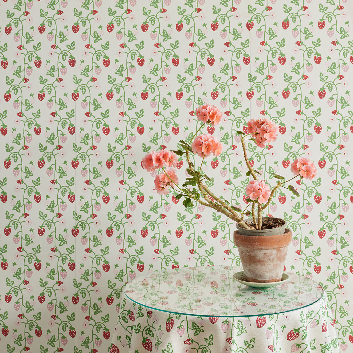 Strawberry Wallpaper Grass - Self-Adhesive Peel and Stick Wallpaper for Bedroom, Nursery, Kitchen - Perfect for Home Decor, Accent Walls & DIY Projects