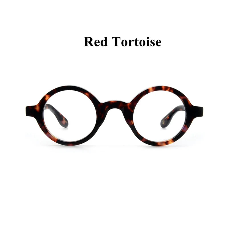 Stylish Black Full Rim Round Acetate Optical Glasses Frame 424221 - Perfect for Reading, Work & Everyday Fashion