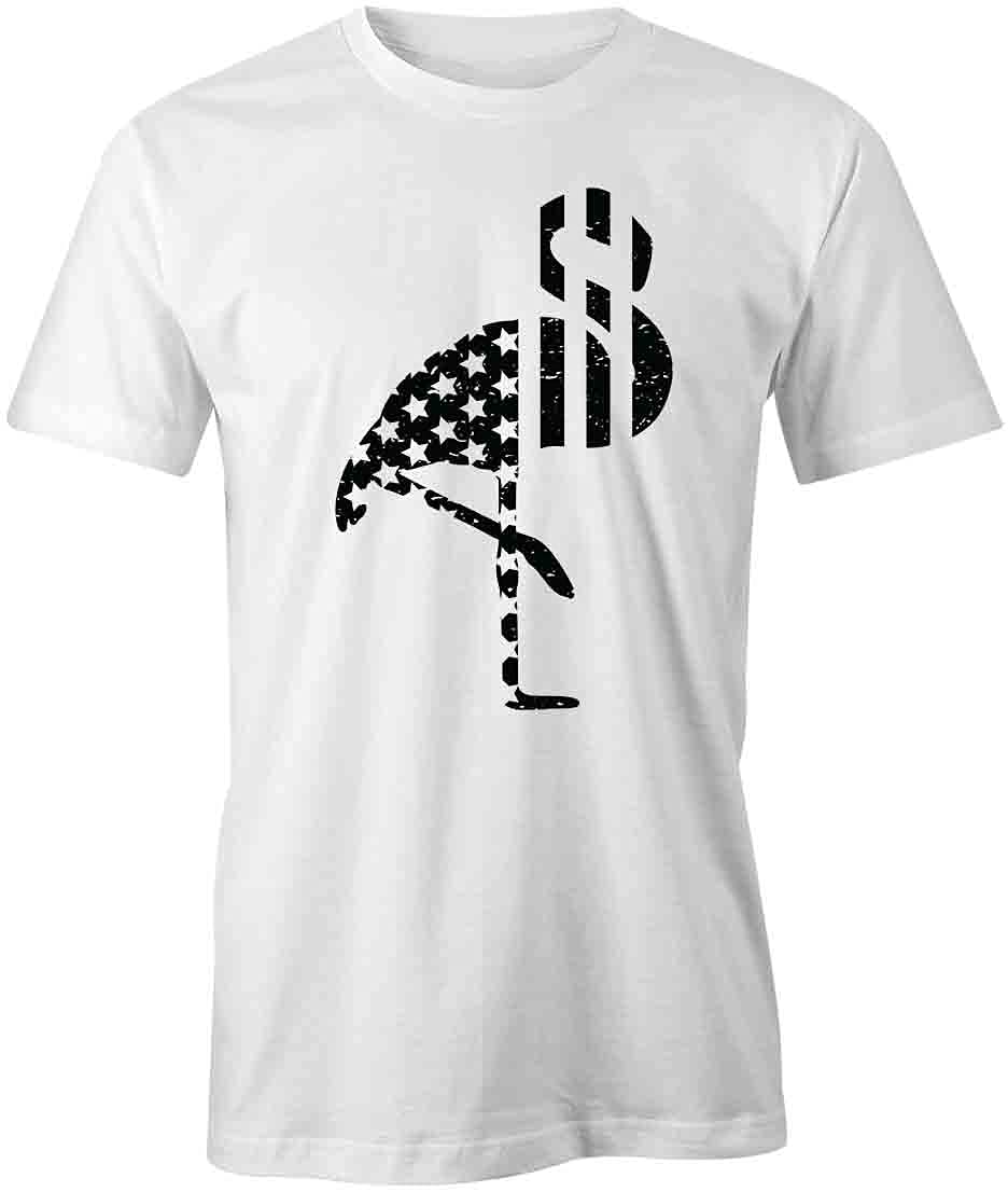 American Flag Flamingo Graphic T-Shirt | Patriotic Printed Tee for Men & Women | Casual Summer Wear, Beach Outfits, Fourth of July Celebration