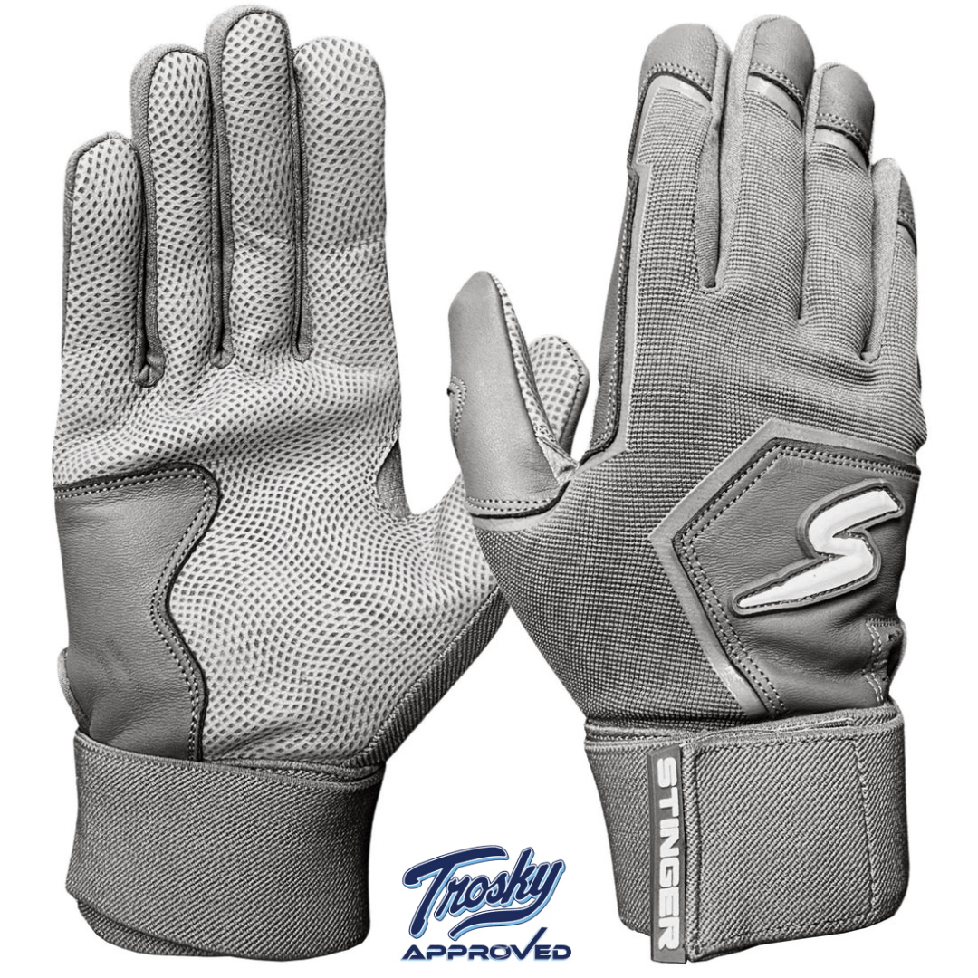 Premium Winder Series Batting Gloves for Baseball & Softball - Smoke Gray | Lightweight & Breathable for Enhanced Grip & Comfort During Games & Practice