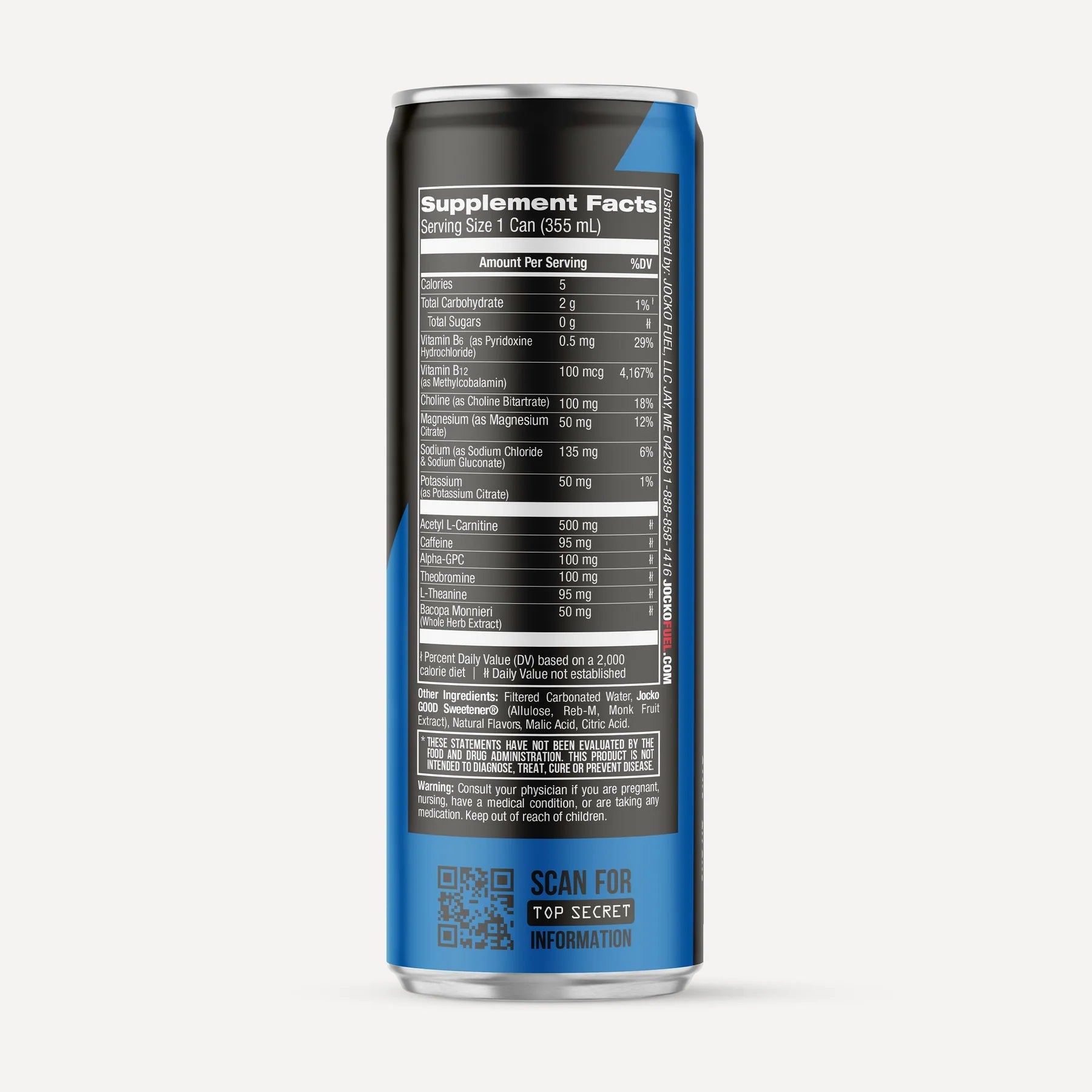 JOCKO GO Energy Drink Nitro Pop - 12 Pack Sugar Free Pre Workout Supplement with Natural Caffeine | Boost Energy & Focus for Gym, Running & Sports Performance