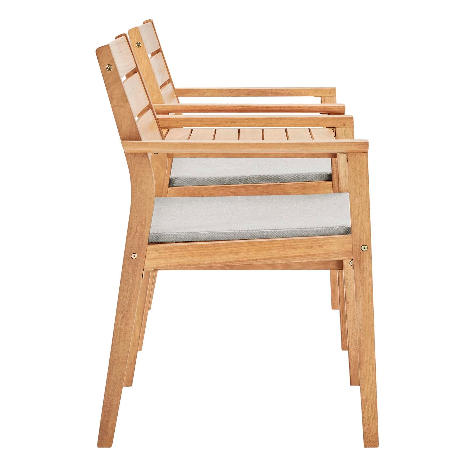 Premium Ash Wood Jack and Jill Outdoor Patio Chair Set - Durable Garden Bench for Backyard, Poolside & Porch Relaxation
