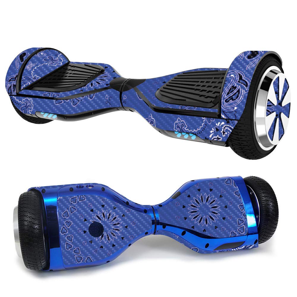 Premium Carbon Fiber Skin for Ultra Hoverboard - Blue Bandana Design | Protective & Durable Textured Wrap | Easy to Apply & Remove | Made in USA | Perfect for Personalizing & Protecting Your Hoverboard at School, Parks or Commuting