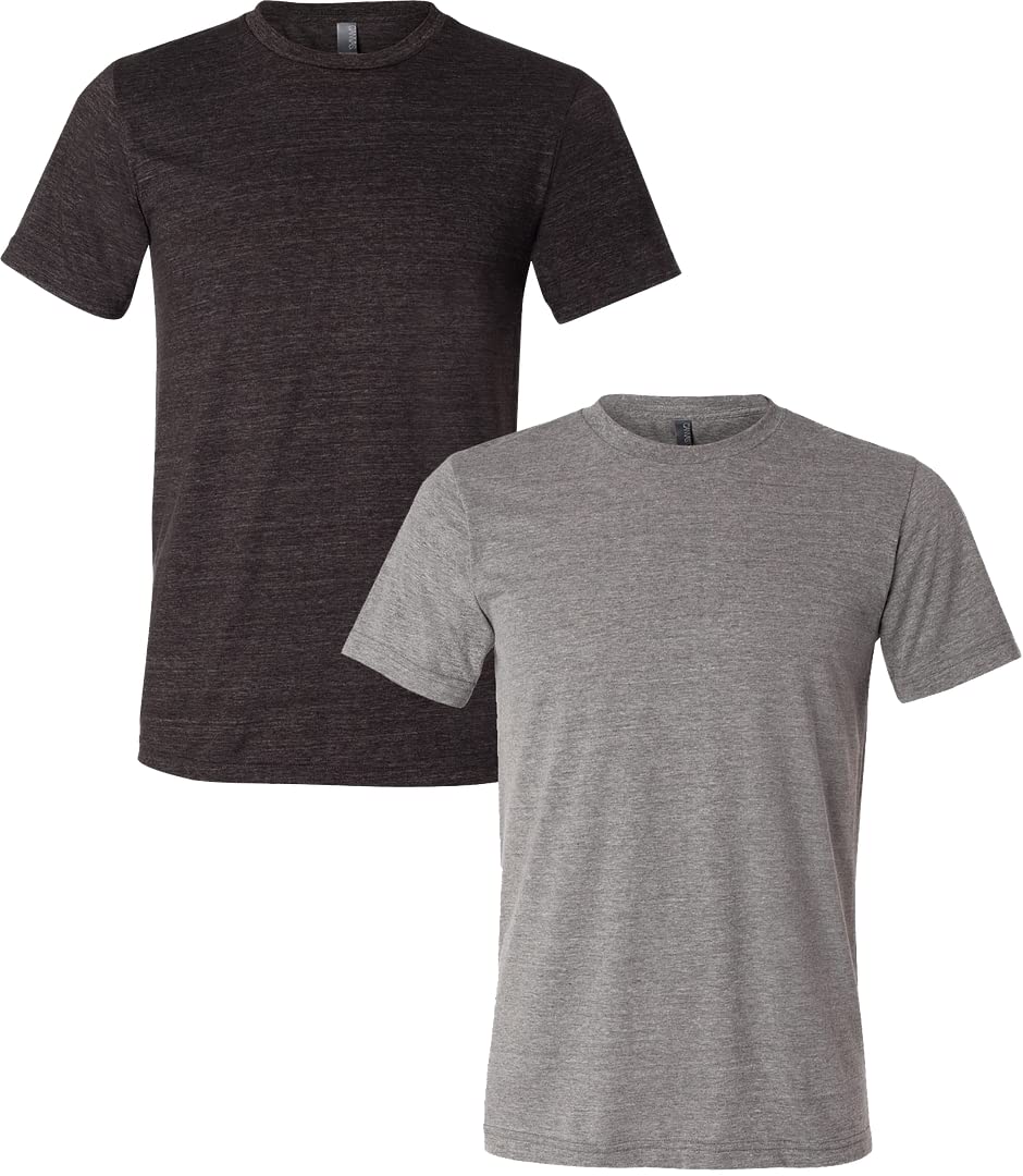 Bella Canvas Unisex Crew Neck Triblend Short Sleeve T-Shirt - XL Size - Charcoal Grey | Soft & Comfortable Casual Wear for Men & Women | Perfect for Everyday Use, Gym, and Street Style