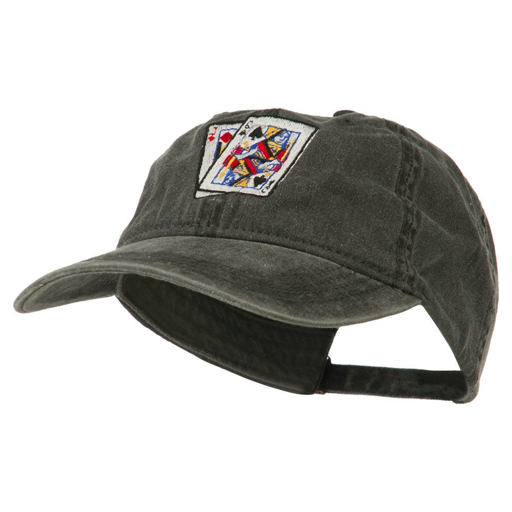 e4Hats.com Gaming Pinochle Embroidered Washed Cap - Vintage Style Cotton Baseball Hat for Card Game Lovers - Perfect for Poker Nights, Casino Parties & Retro Gaming Events