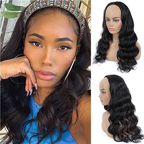 Urbeauty 22 Inch Body Wave Human Hair Half Wig for Black Women - 10A Quality Clip-In Half Wig with No Lace Frontal | Perfect for Daily Wear, Parties & Special Occasions