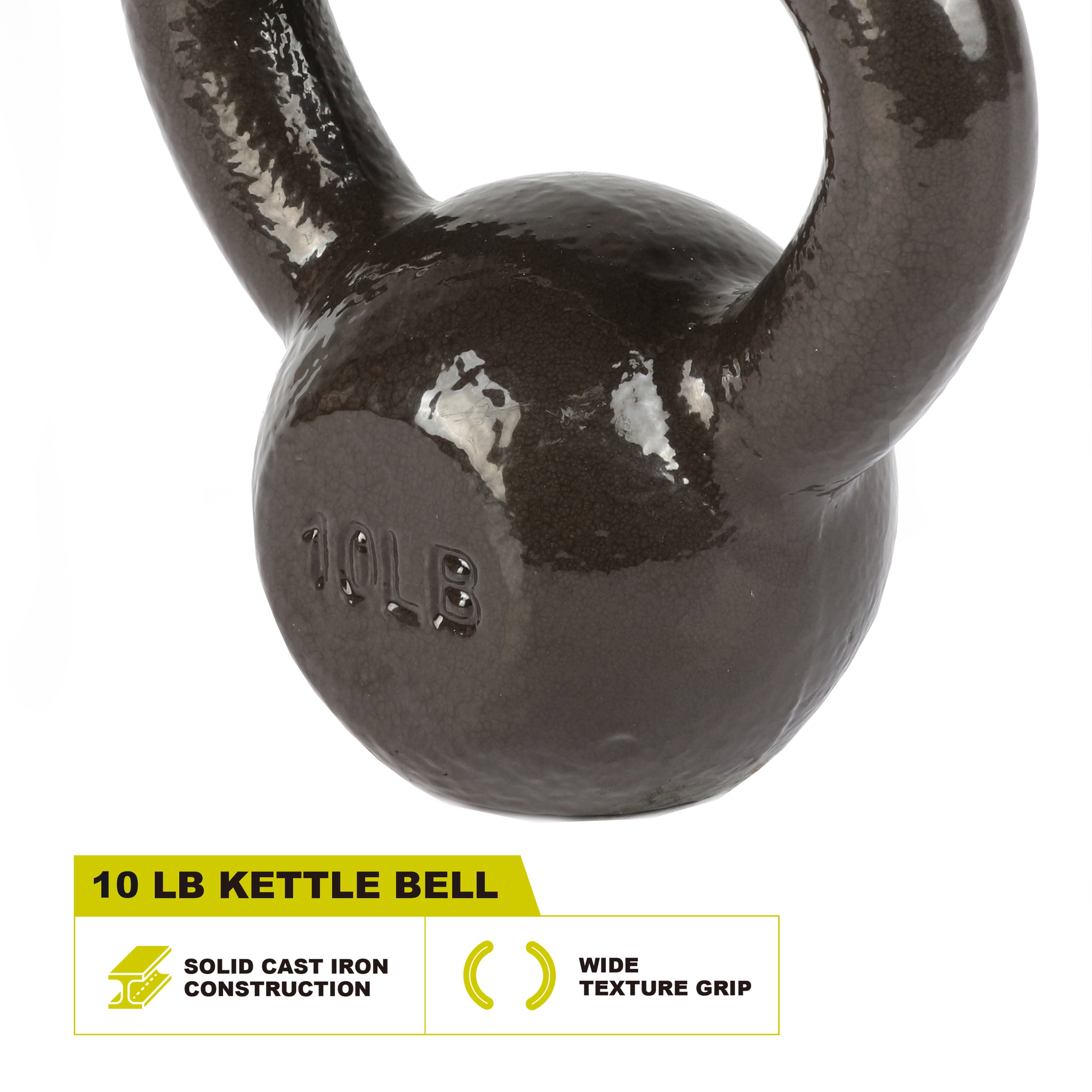 PRCTZ Solid Cast Iron Kettlebell Weights - 10LB to 50LB for Home Gym, Strength Training & CrossFit Workouts | Durable Fitness Equipment for Men & Women