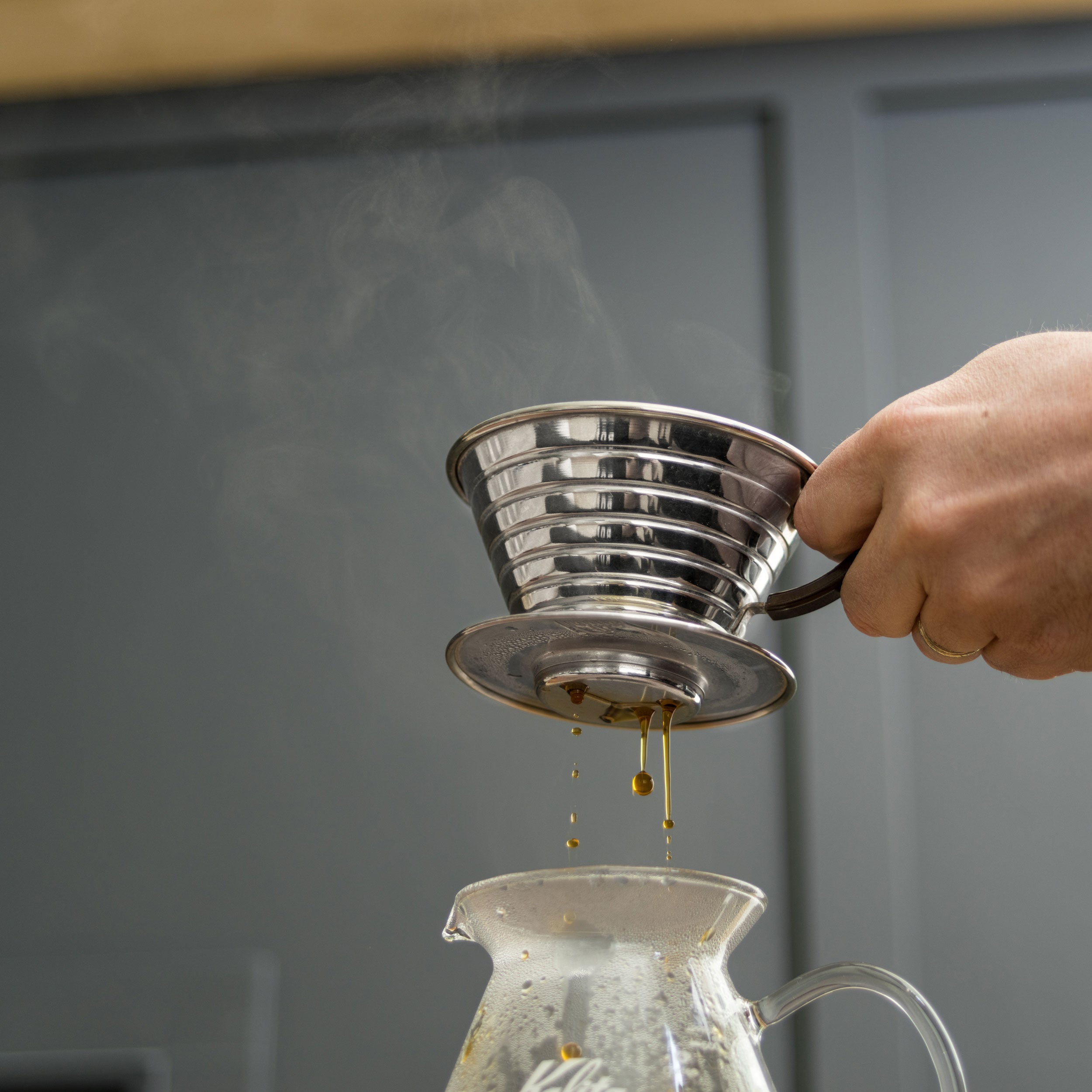 Premium Kalita Wave 185 Stainless Steel Pour Over Coffee Dripper - Japanese Style Manual Brewing for Home, Office & Specialty Coffee Shops