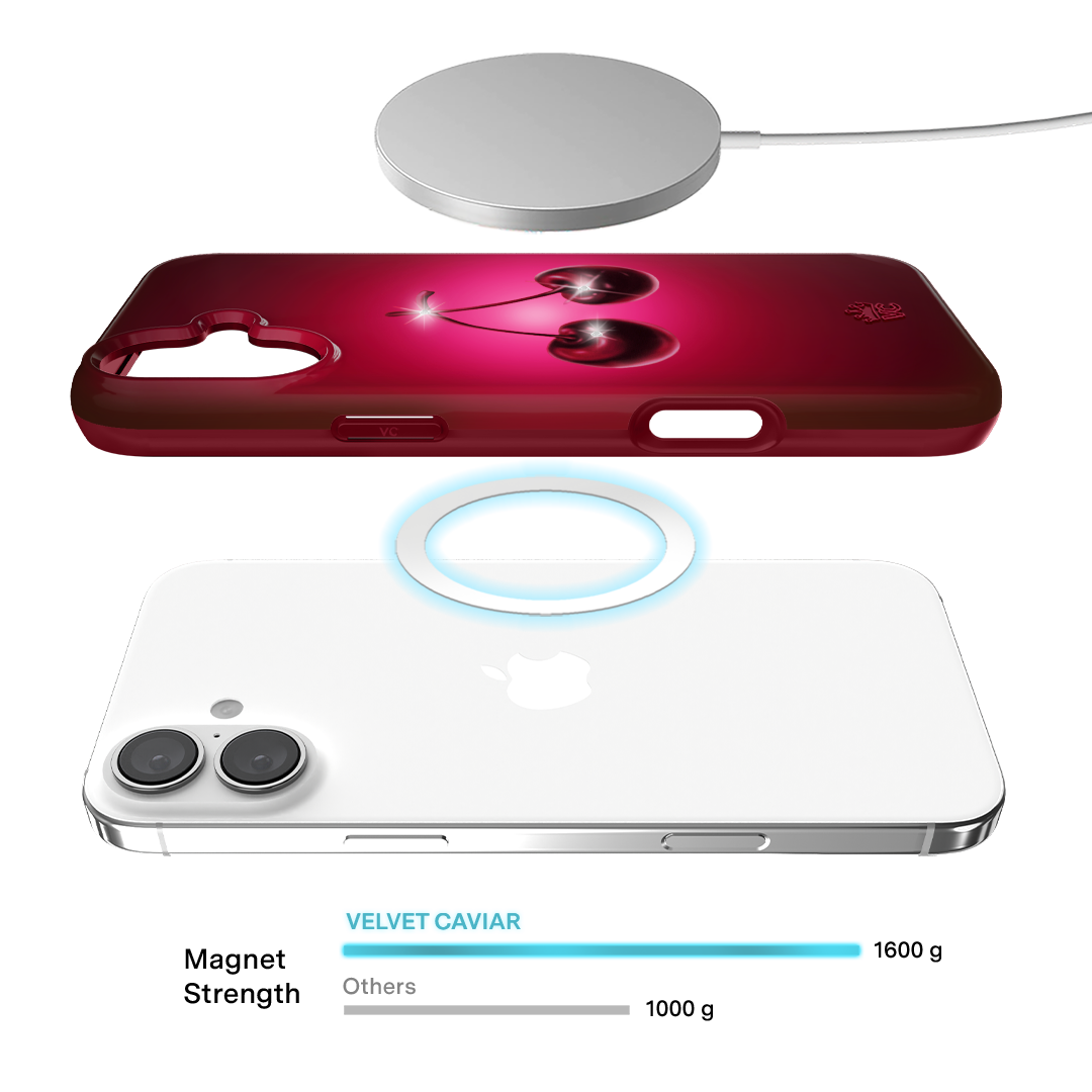 Black Cherry Crystal iPhone Case - Elegant & Durable Phone Cover for iPhone Models - Perfect for Everyday Use, Travel & Gifting