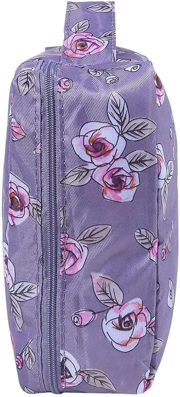 **Keetly Large Capacity Cartoon Makeup Bag - Waterproof Travel Cosmetic Organizer with Brush Holder, Cute Printed Toiletry Pouch for Girls & Teens - Perfect for School, Travel & Daily Use**