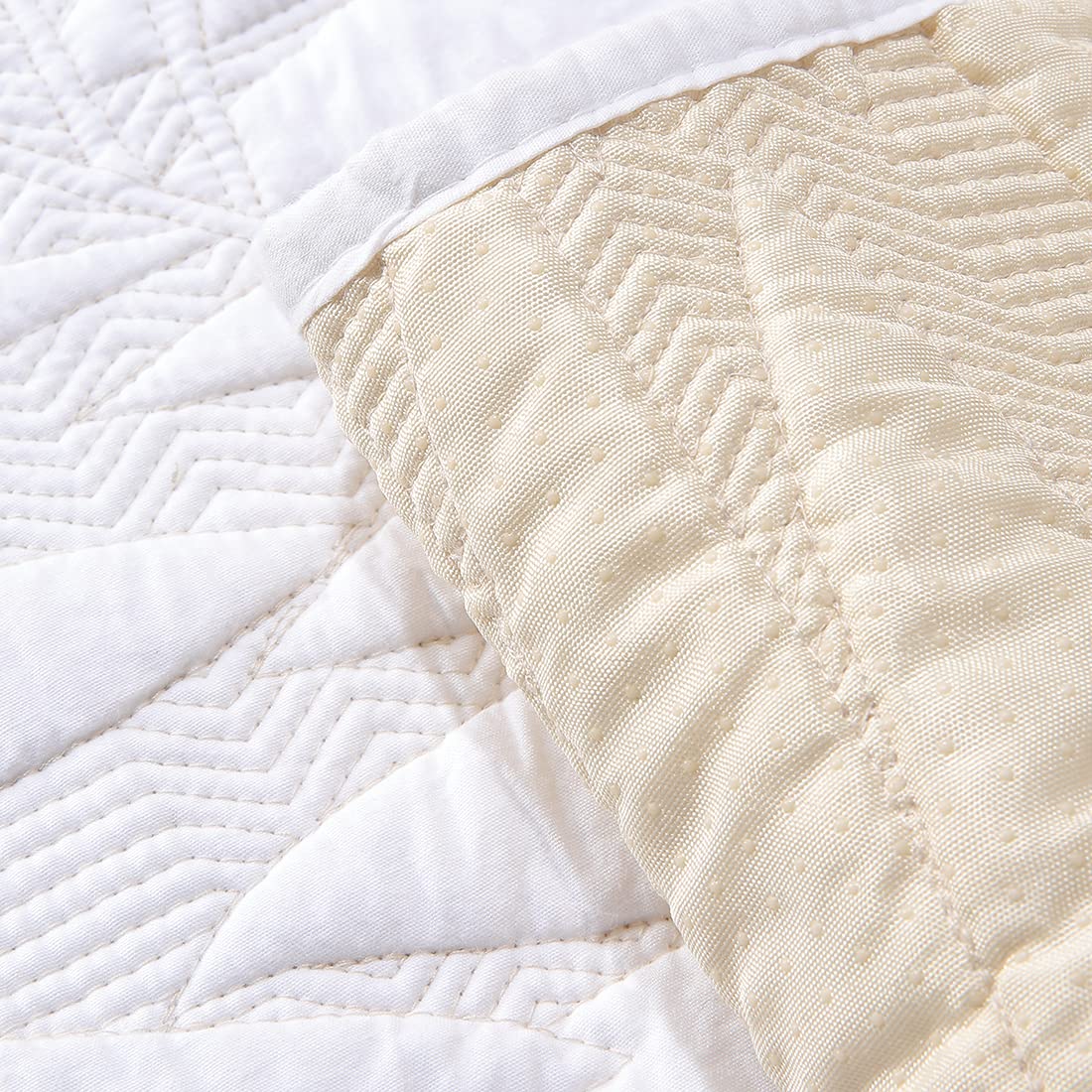 VCTOPS Leaf Embroidery Cotton Sofa Cover - Non-Slip Sectional Couch Protector for Pets, Recliners & L-Shaped Couches (White, 36x63 Inches) - Perfect for Living Room, Family Room & Pet-Friendly Homes