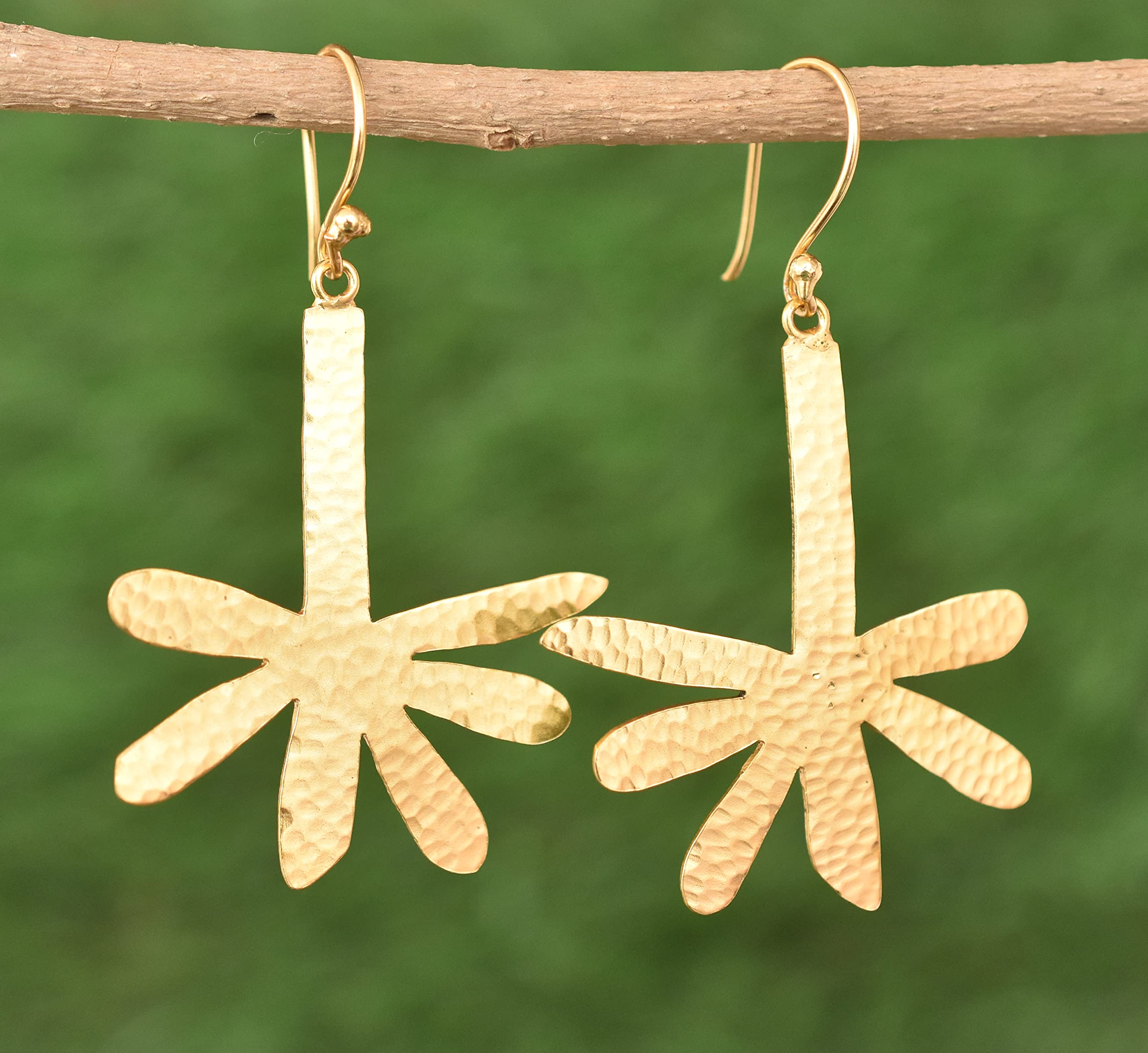 18K Yellow Gold Plated Handmade Earrings for Women - Fashion Jewelry Gift for Her - VE-379 | Elegant Dangle Earrings for Parties, Weddings & Special Occasions