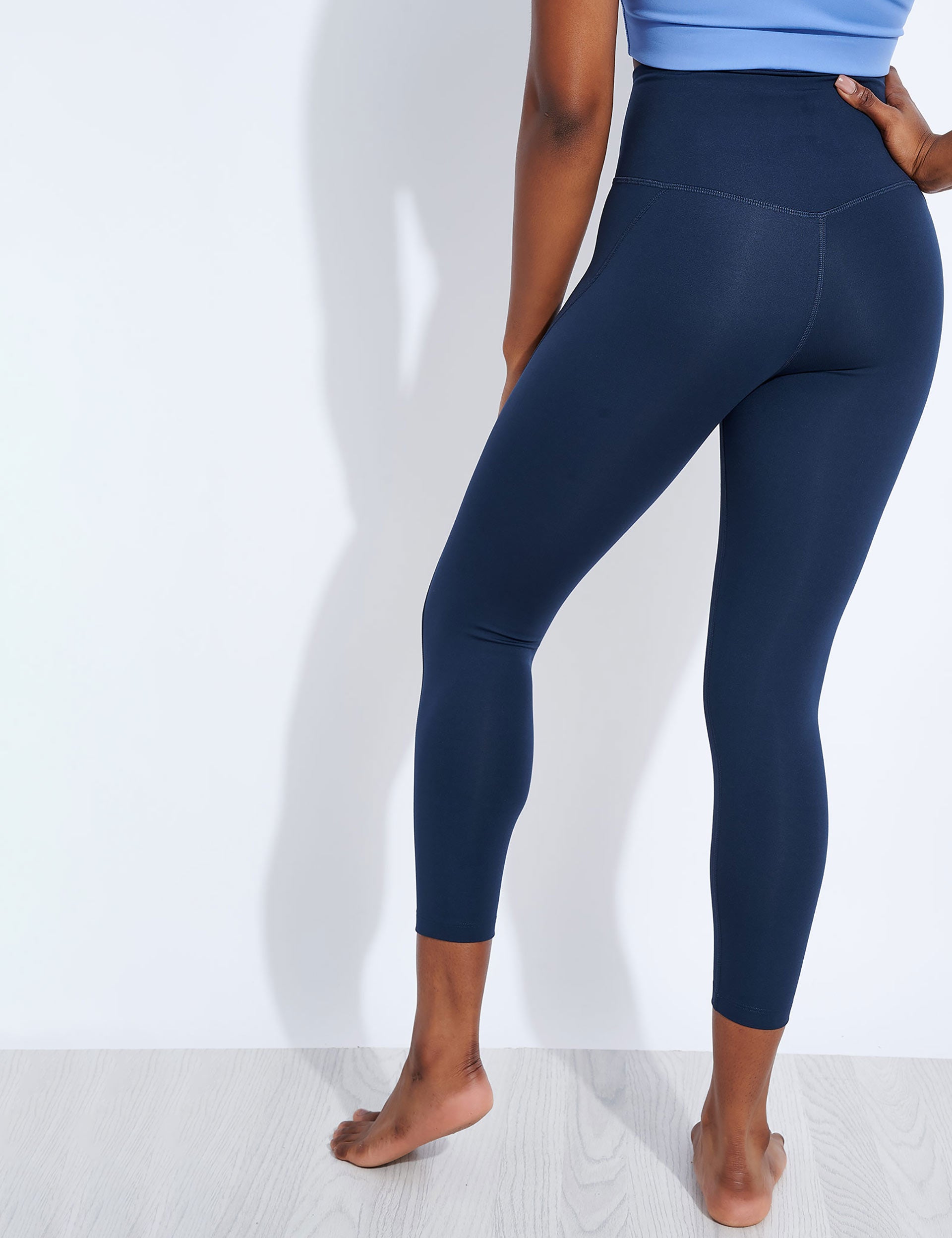 High Waisted Compression 7/8 Leggings for Women - Midnight Black - Workout, Yoga & Everyday Comfort