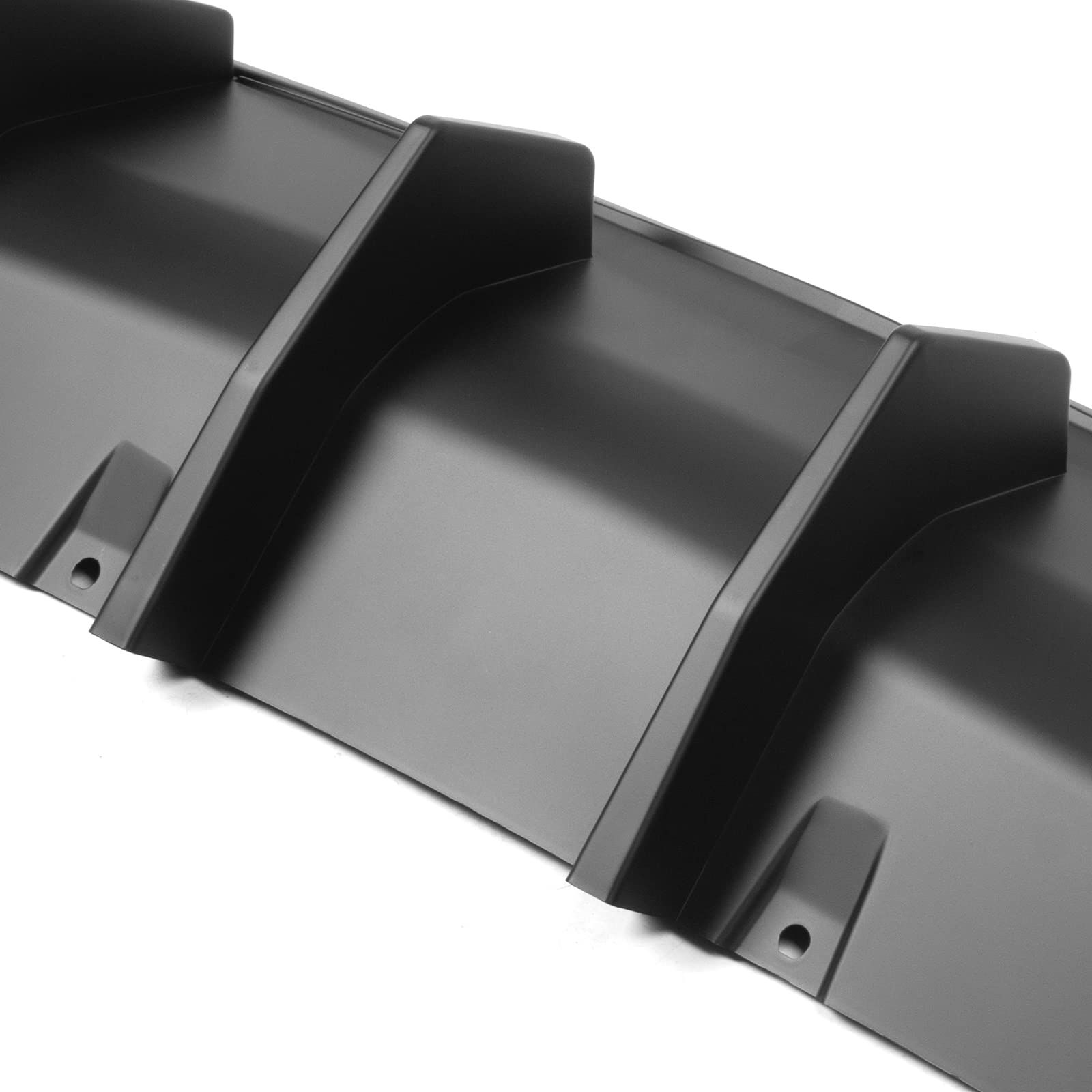 IKON MOTORSPORTS V2 Style Matte Black PP Rear Diffuser Bumper Lip with 4 Shark Fins for 2020-2023 Dodge Charger Widebody - Upgrade Your Car's Aerodynamics & Style for Street Racing & Show Cars