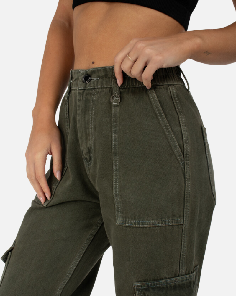 Premium Denim Cargo Pants for Men - SSS Realism Sunday Khaki - Perfect for Casual Wear, Outdoor Adventures & Street Style