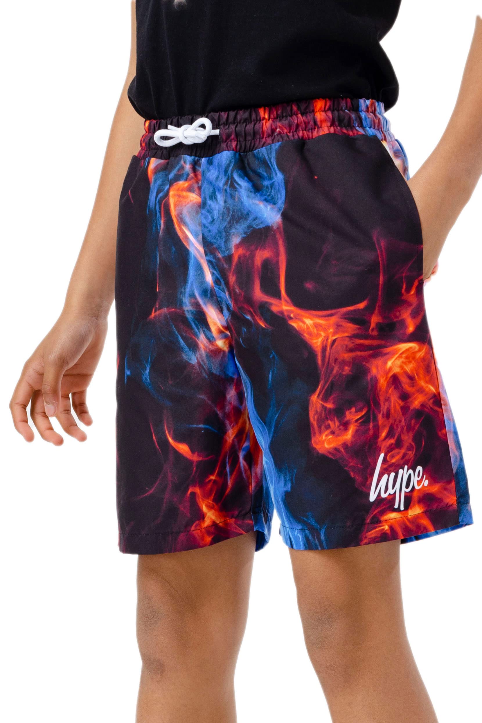 Hype Boys Flames Swim Shorts for Men - Quick Dry, Comfortable Beach & Pool Swimwear - Perfect for Swimming, Surfing, and Summer Vacations
