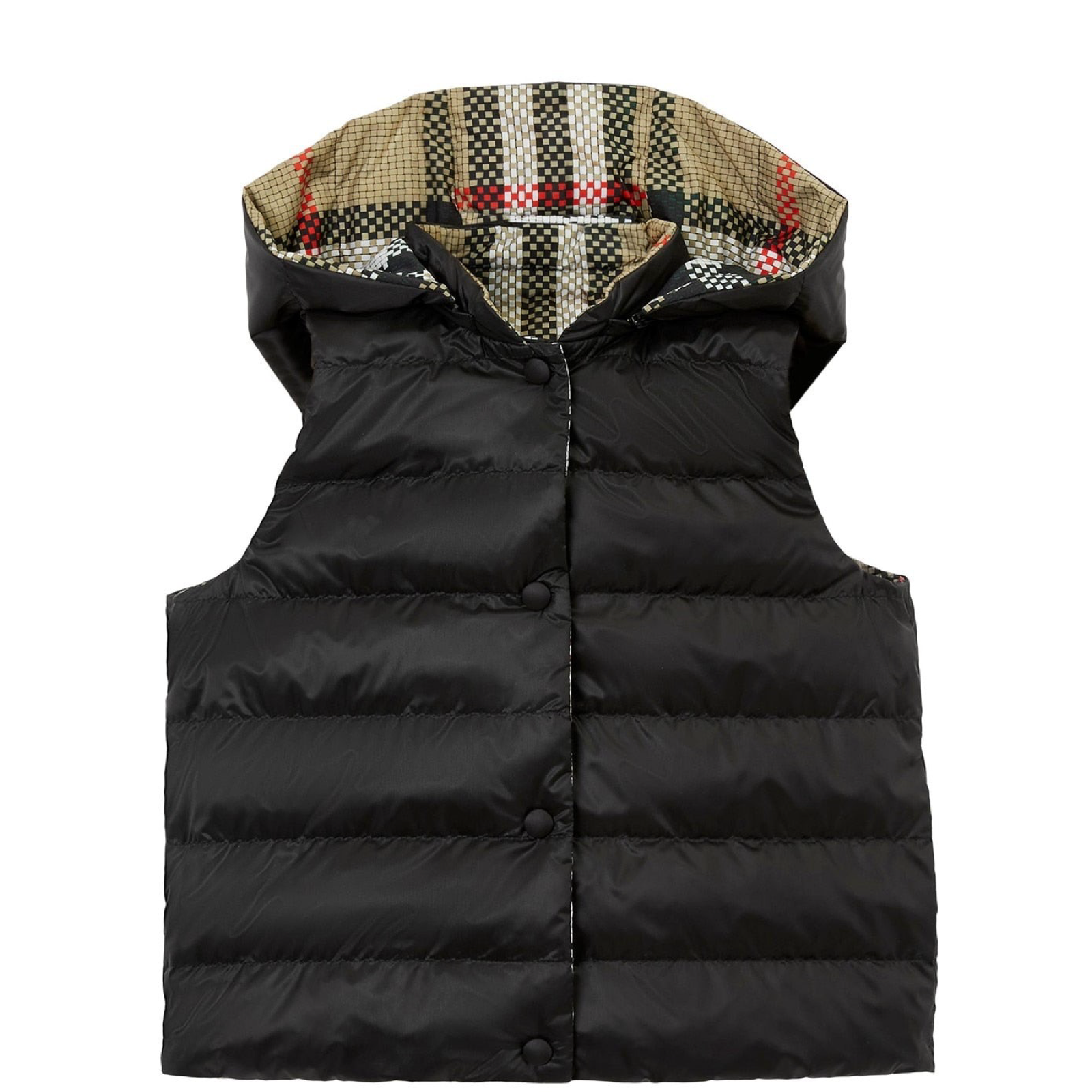 Burberry Kids Reversible Check Puffer Vest - Warm Winter Jacket for Boys & Girls - Perfect for School, Outdoor Play & Holiday Outfits