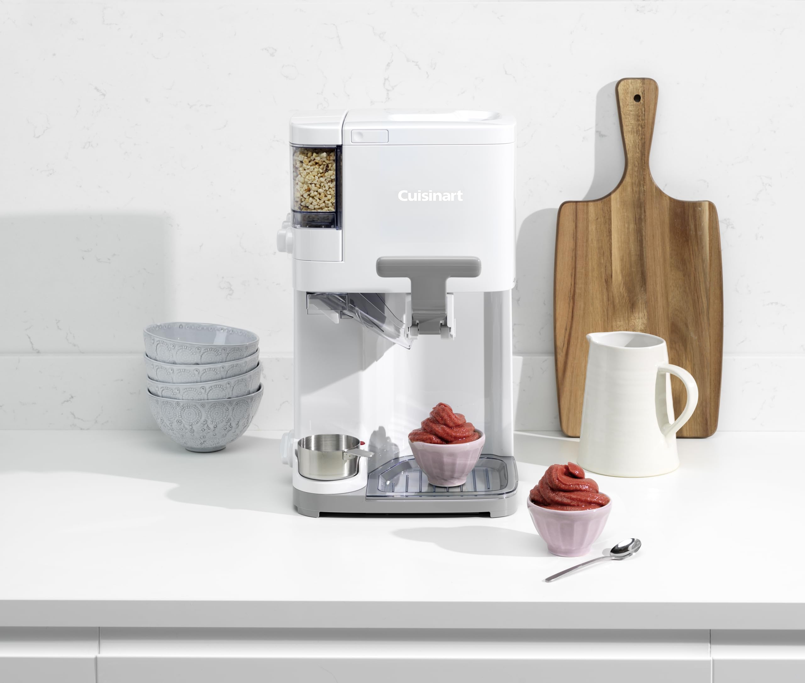 Cuisinart ICE48U 1.42L Ice Cream Maker Machine - Make Homemade Gelato, Sorbet, Dairy-Free & Frozen Yogurt in 20 Minutes - Includes Topping Dispenser - Easy to Use & Clean - Makes 6 Servings - Perfect for Parties, Family Gatherings & Summer Treats