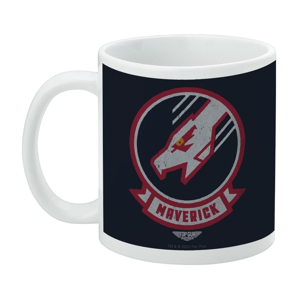 Top Gun: Maverick Patch Ceramic Coffee Mug - 11oz White Novelty Gift Mug for Coffee, Tea & Hot Drinks - Perfect for Movie Fans, Office Use & Home Decor