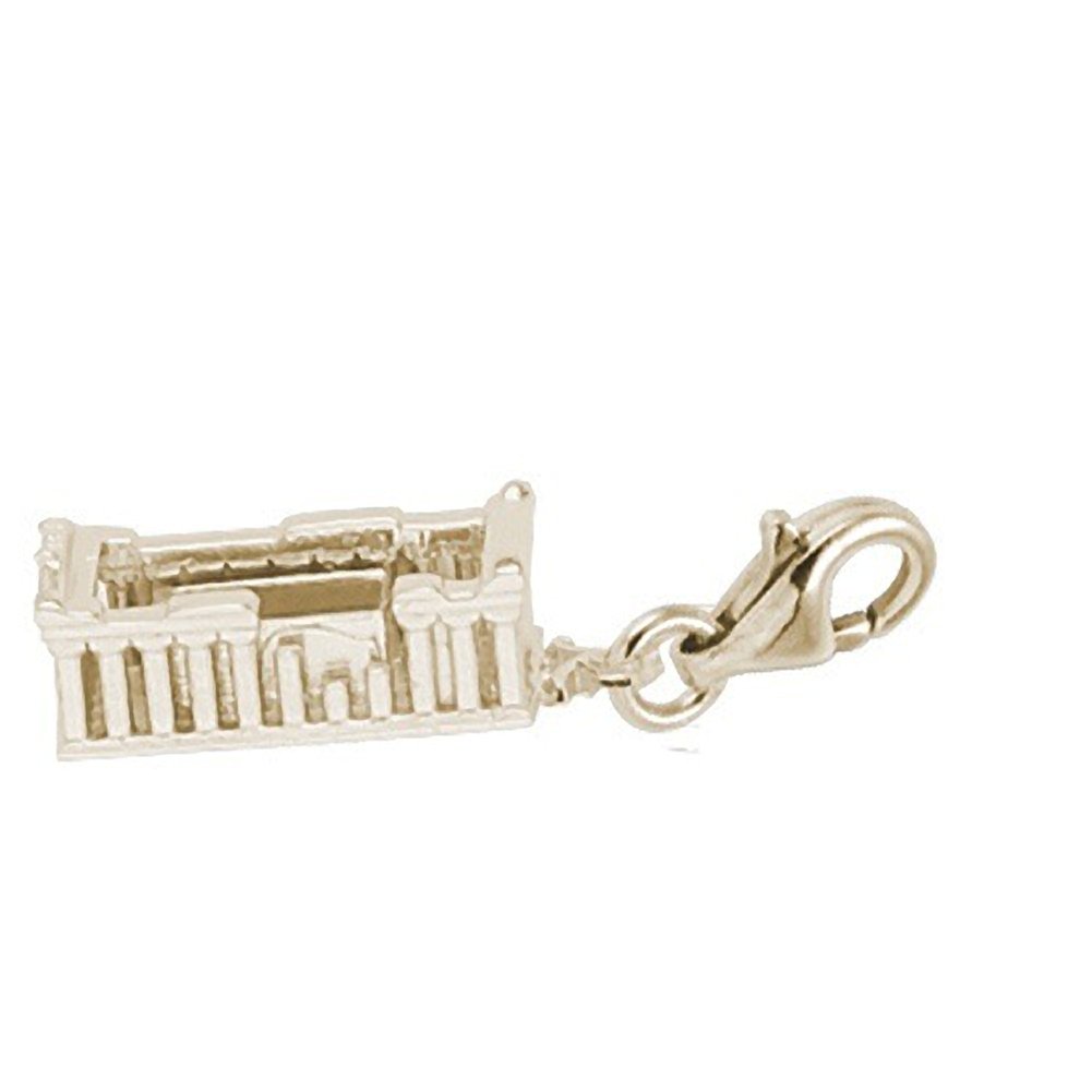 Parthenon Charm with Lobster Claw Clasp - Greek Temple Pendant for Bracelets & Necklaces - Perfect for DIY Jewelry Making, Gift Giving & Ancient Greek Theme Outfits