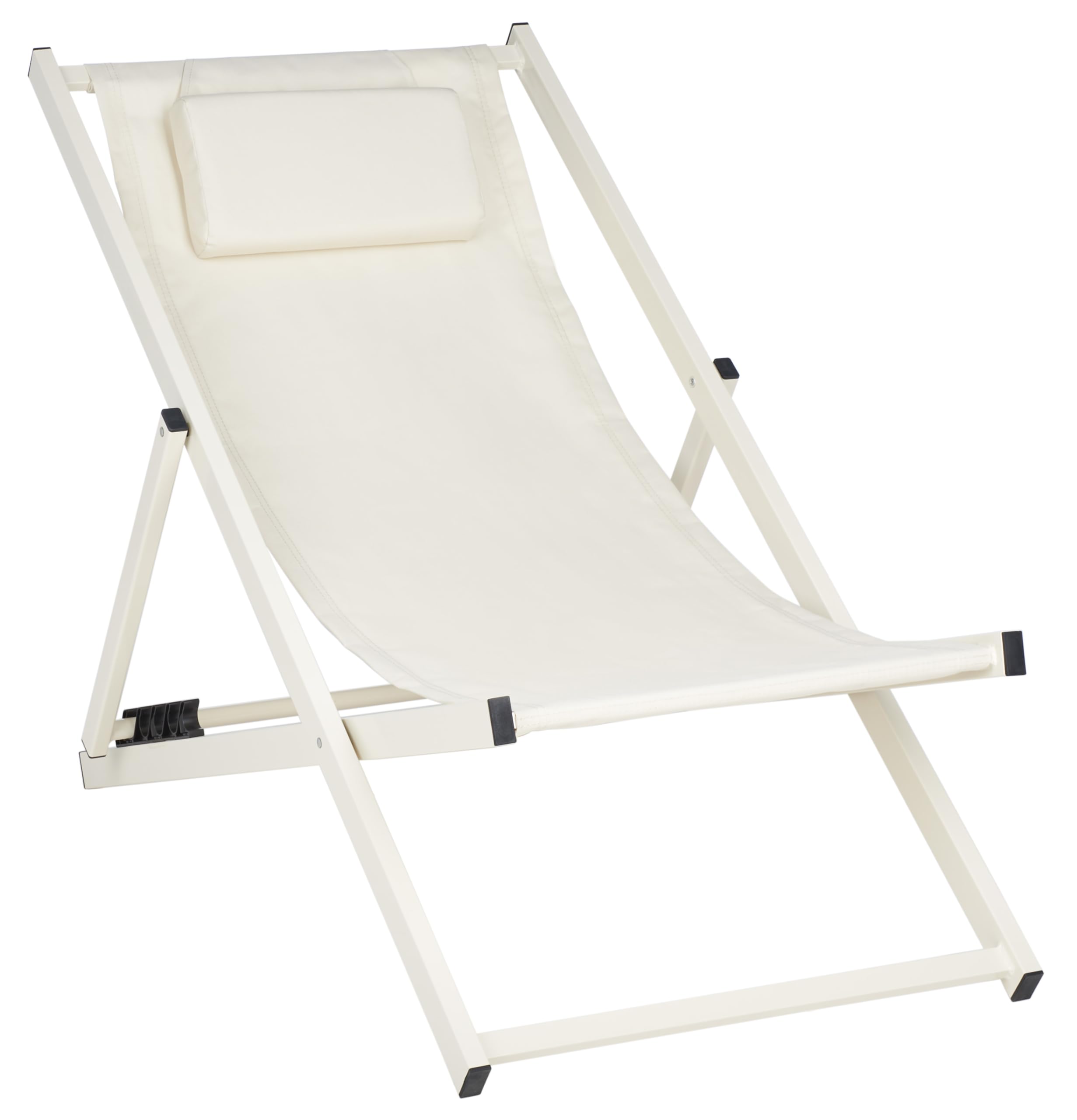 Safavieh PAT9039A-SET2 Outdoor Folding Sling Chairs Set of 2 - Adjustable, Beige, Fully Assembled - Perfect for Patio, Poolside, Garden & Backyard Relaxation