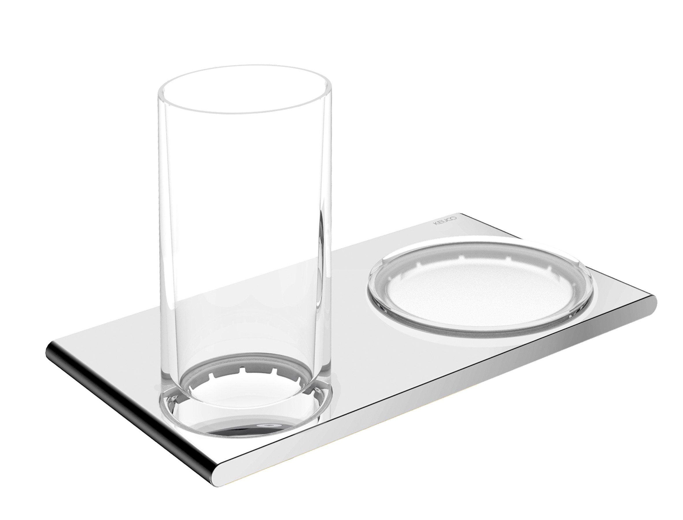 Chrome Double Glass Holder and Soap Dish - Edition 400 for Glass 11556019000 - Perfect for Bathroom Organization and Shower Storage