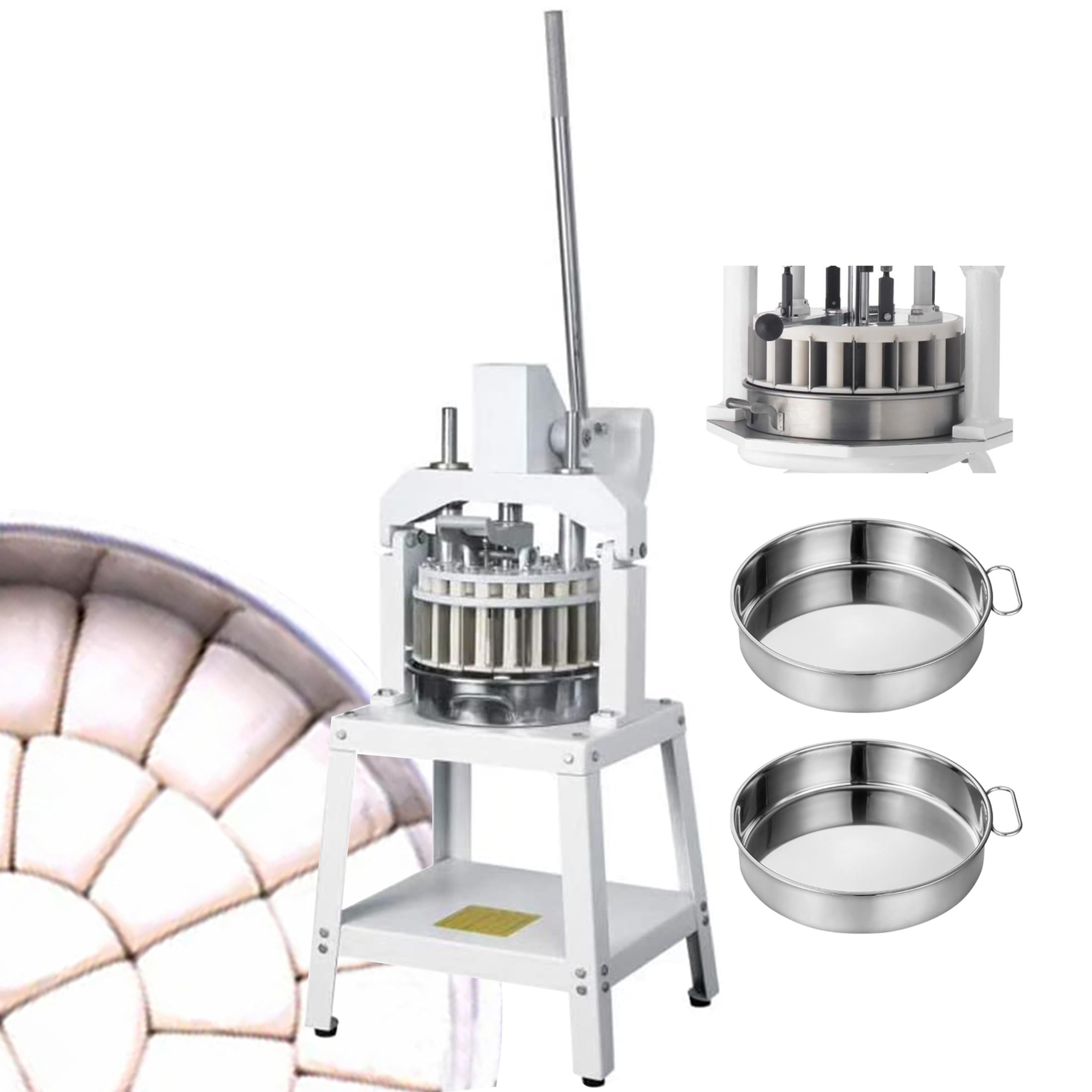 INTSUPERMAI 40-Piece Commercial Dough Divider Machine - Hydraulic Manual Dough Rounder & Cutter for Bread, Bakery, Pizza Dough - Perfect for Restaurants, Bakeries & Home Baking